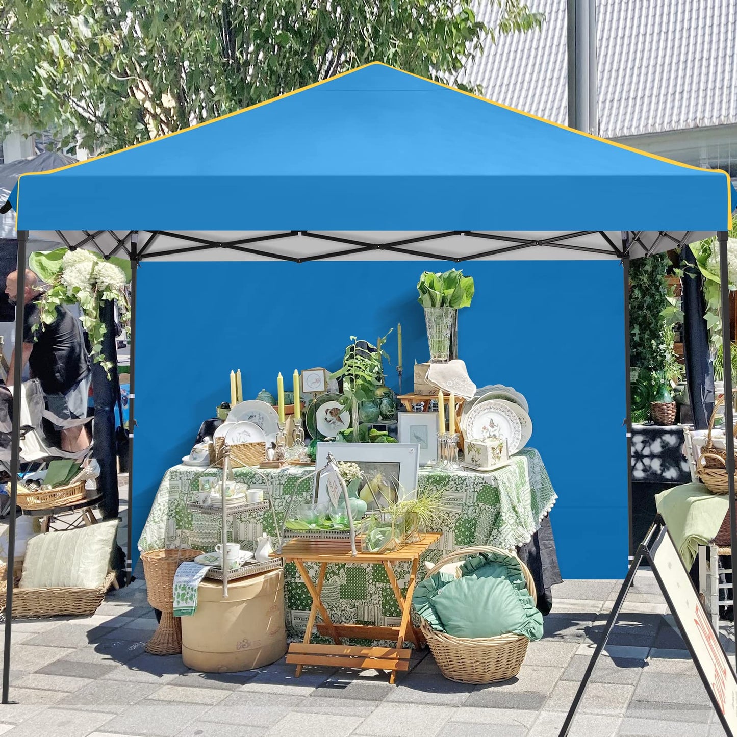 COBIZI Pavillon 3x6,Faltpavillon 3x6 Wasserdicht Stabil Winterfest, Sofort aufklappbare Vordächer Outdoor Gartenzelt mit 6 Seitenteilen, für Party Garten Festival, Weiß