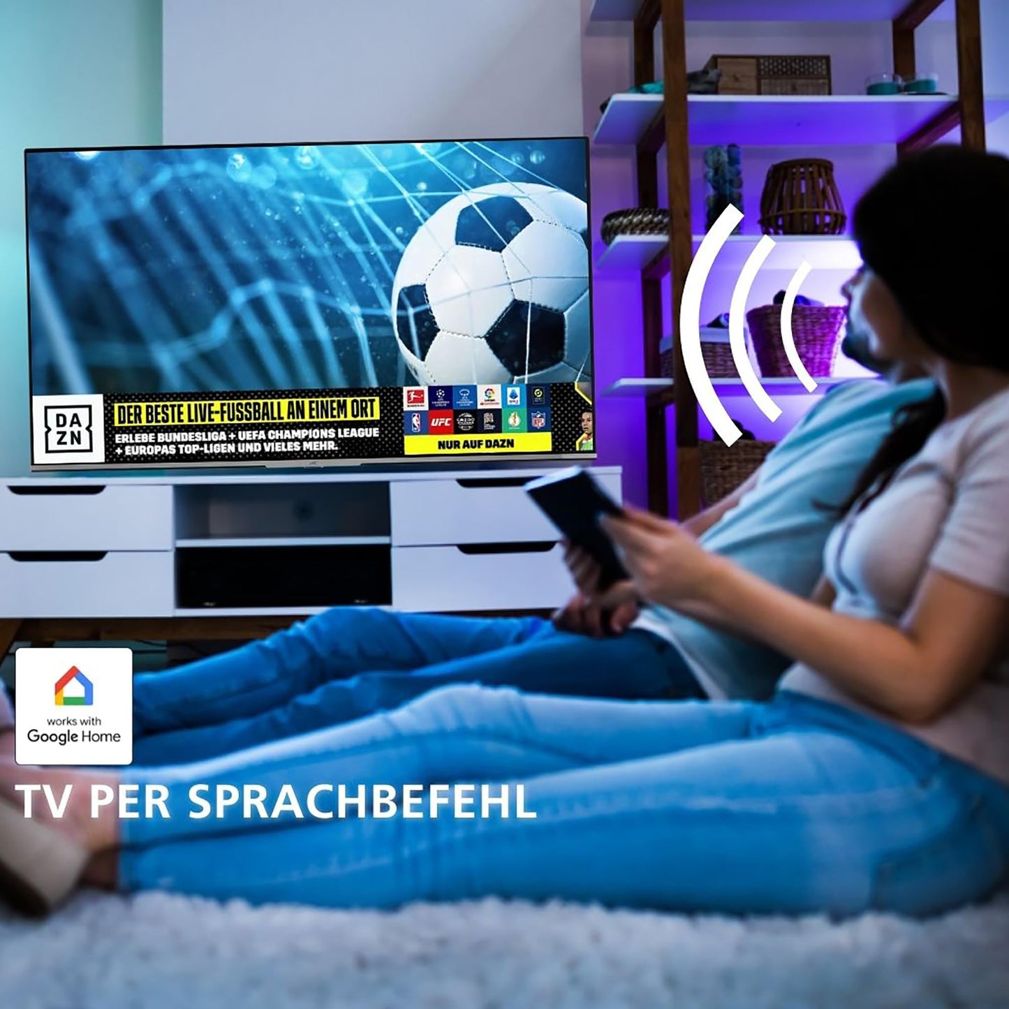 JVC 32 Zoll Fernseher Android TV (HD-Ready Smart TV, HDR, Triple-Tuner, Google Play Store) LT-32VAH3355