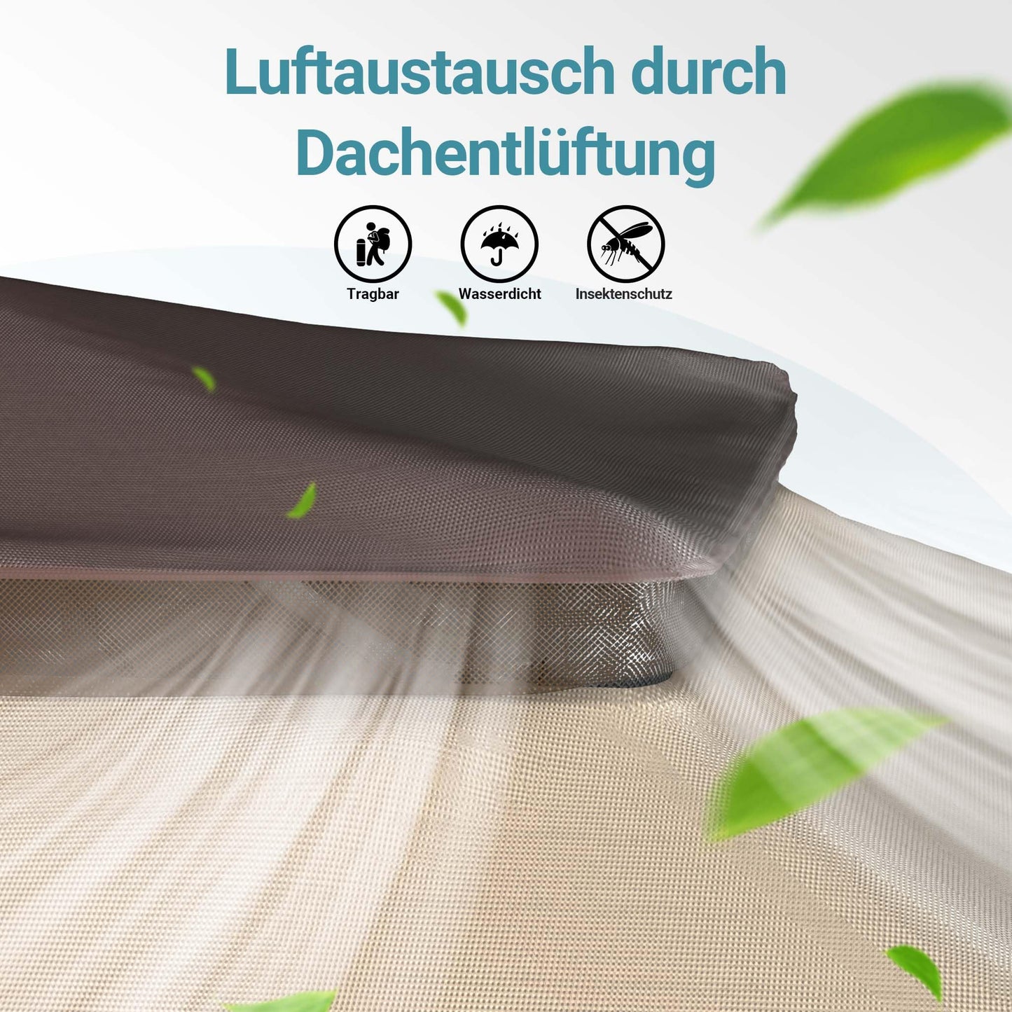 Wiltec Folding Gazebo Mosquito Net 4 x 4 m Beige Garden Gazebo with Wheels and Mosquito Net Party Tent with One Push Technology and Adjustable Legs