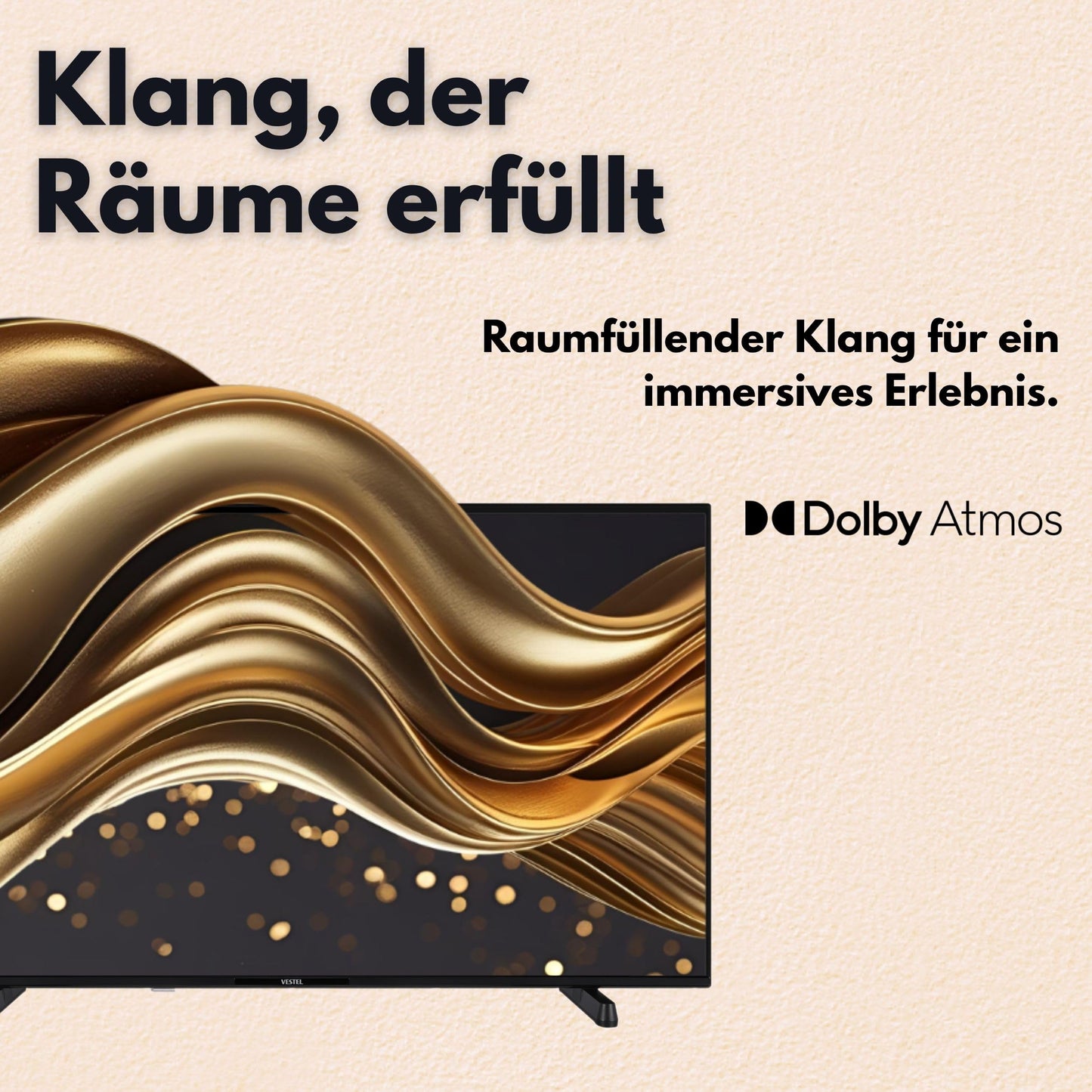 Vestel Fernseher 50 Zoll Smart TV Powered by TiVo, 4K UHD Fernseher mit Dolby Vision HDR, Dolby Atmos und integriertem Triple-Tuner, LED TV 50UT9740 schwarz