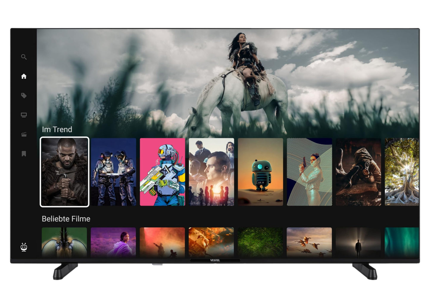 Vestel Fernseher 50 Zoll Smart TV Powered by TiVo, 4K UHD Fernseher mit Dolby Vision HDR, Dolby Atmos und integriertem Triple-Tuner, LED TV 50UT9740 schwarz