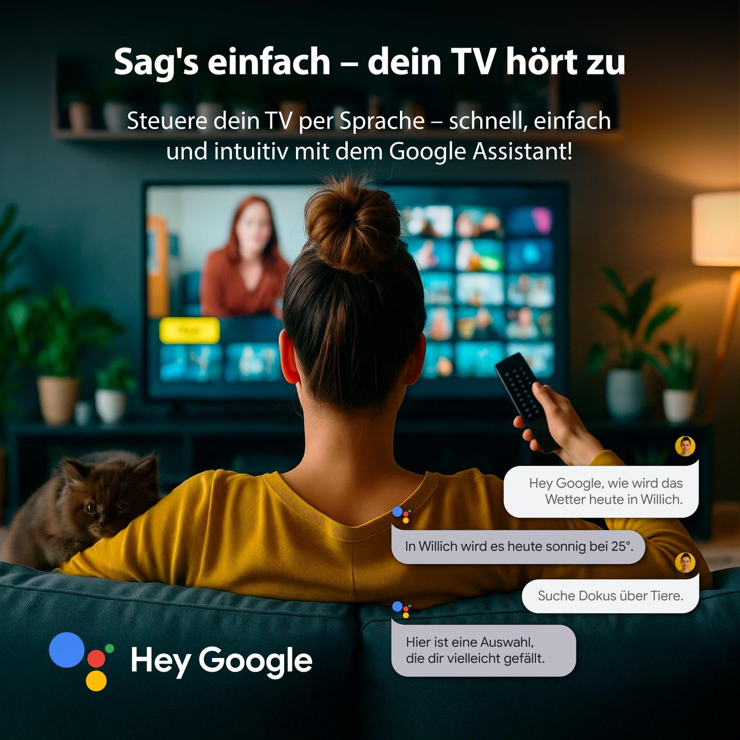DYON iGoo-TV 50U-2 - 50 Inch (126 cm) 4K Ultra HD Smart TV with Google TV, HDR10, Triple Tuner (DVB-S2/C/T2), WiFi, Bluetooth, Google Assistant, Netflix, Prime Video, [2025 Model]