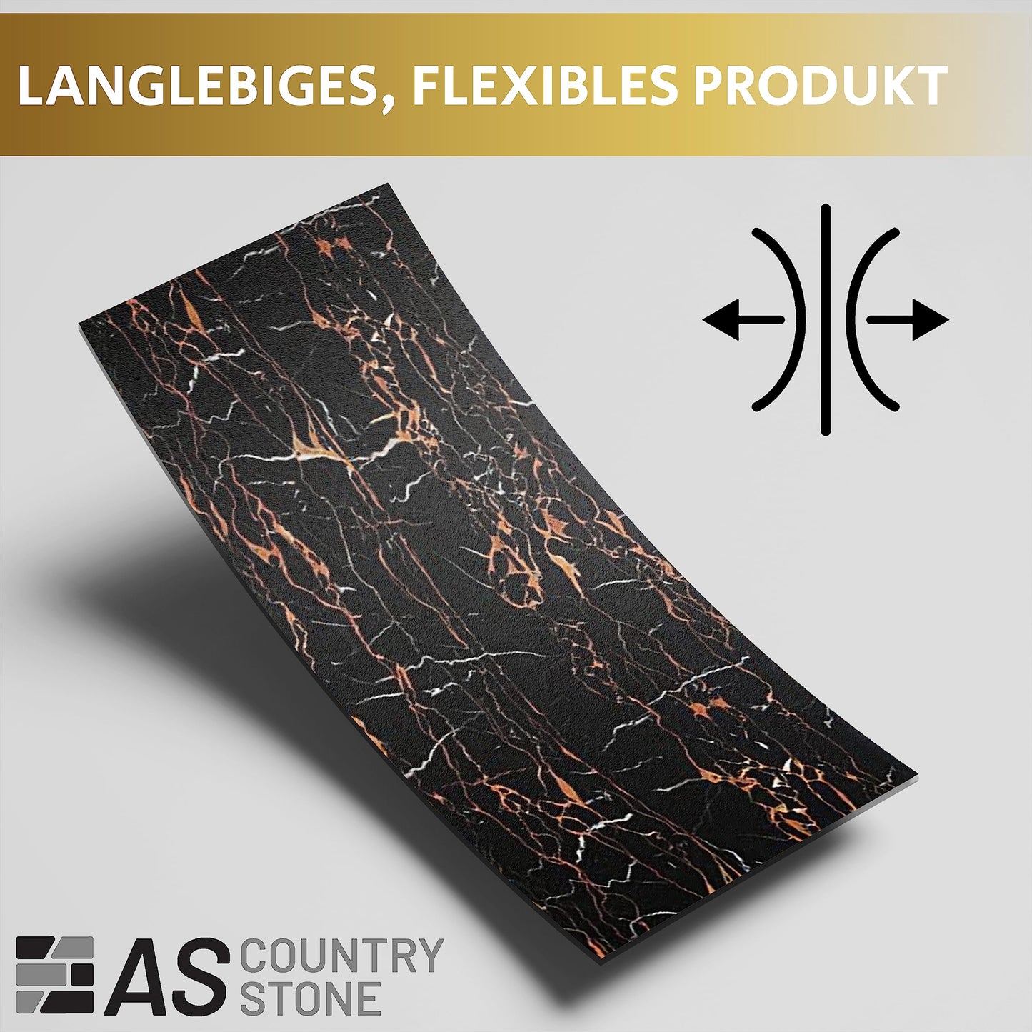 AS Country Stone, Marble Look, Wall Panels, 60 x 120 cm, Polyvinyl Chloride (PVC) Wall Cladding, Made of Plastic, Panels for Kitchen, Bathroom and More, Kitchen Back Wall Panel Light Concrete