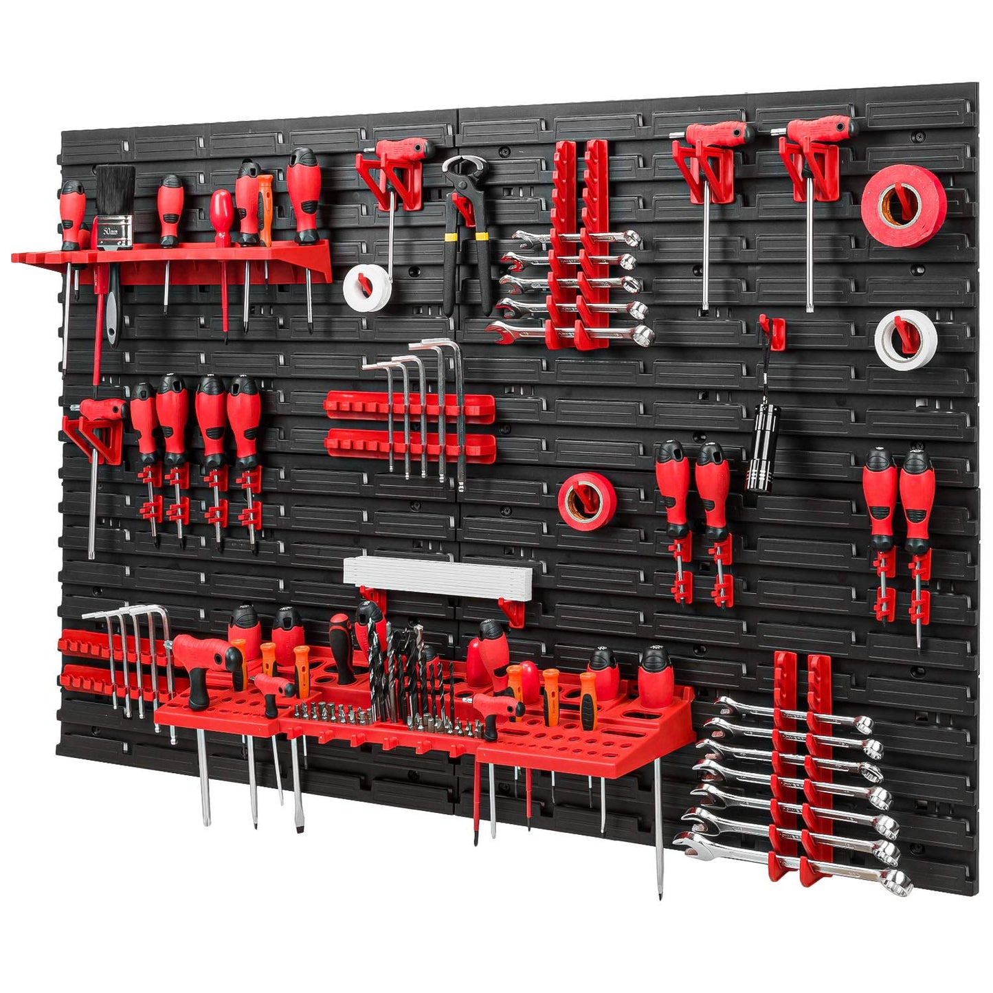 Tool Wall 1152 x 780 mm – Pafen Set Tool Holders with Perforated Wall Storage System Wall Shelf Workshop Shelf