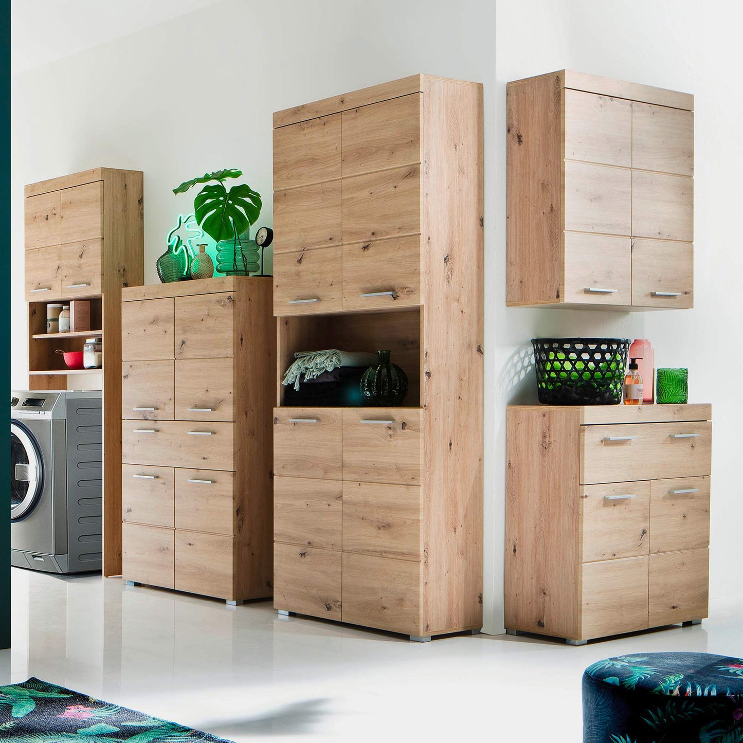 Trendteam Amanda Smart Living Bathroom Wall Cupboard 37 x 77 x 23 cm with Lots of Storage Space