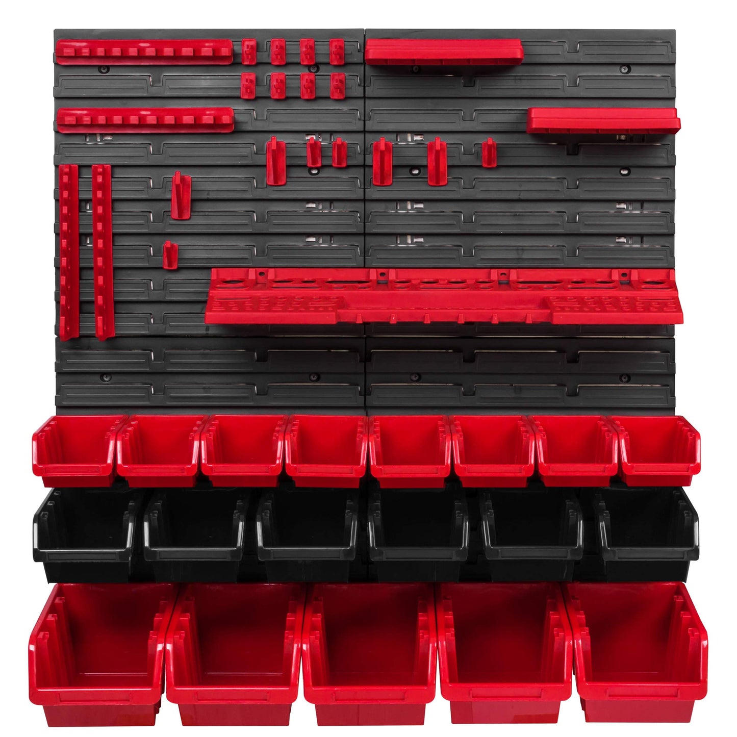 botle 24 Stacking Boxes Wall Shelf Plastic 77 x 78 cm Tool Holder Workshop Garage Storage System Storage Boxes Chute