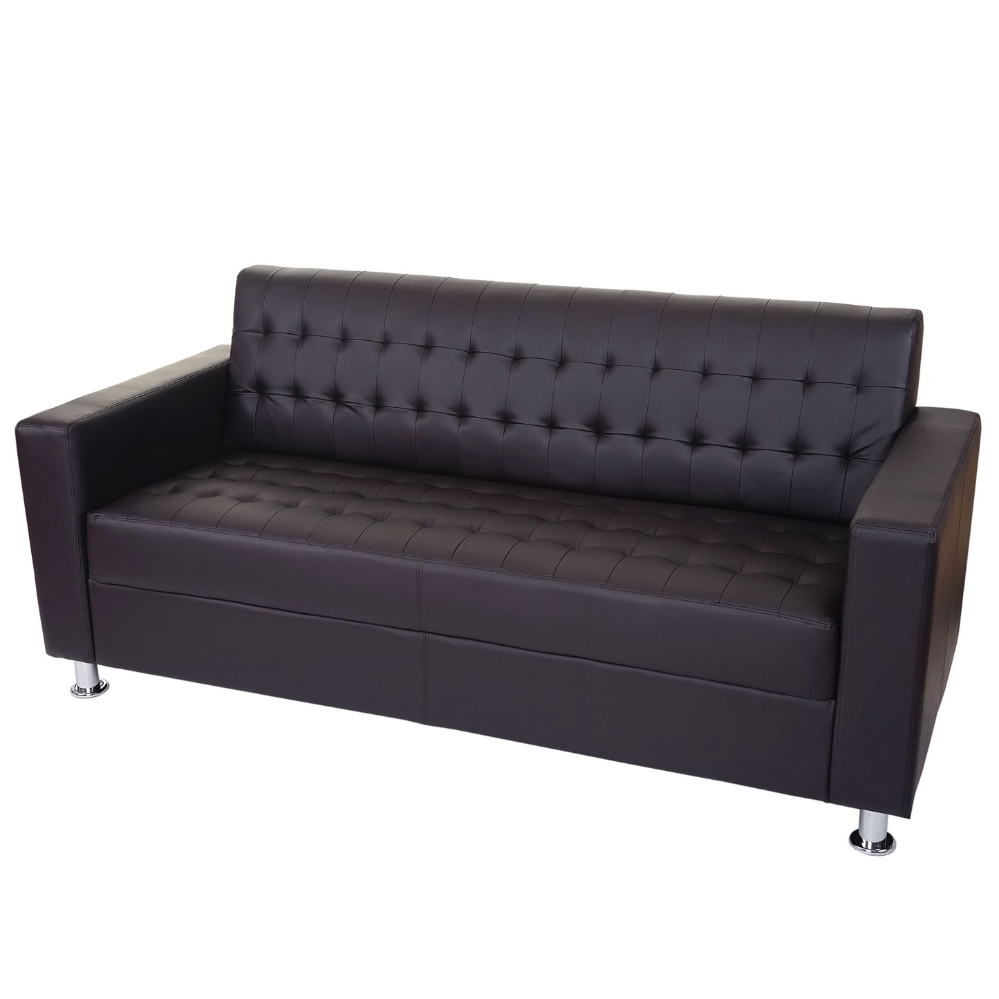 3-1-1 Sofagarnitur Kunda, Couch Loungesofa Kunstleder, Metall-Füße - schwarz
