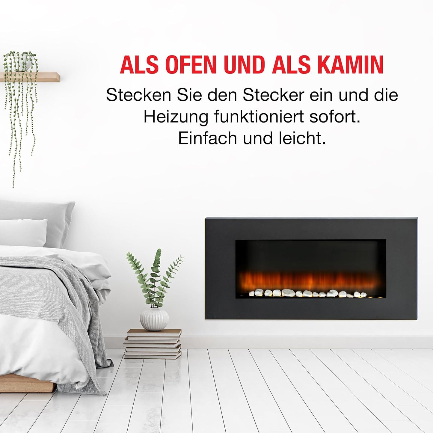 54211 Chicago Heater LED Electrical fireplace 1800 W - 67 x 23 x 62 cm - Black