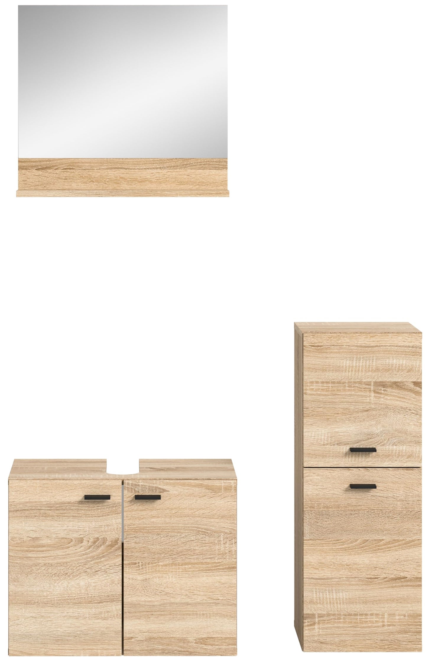 Boston Bathroom Cabinet, Standing Wall Cabinet, Hanging Cabinet, Wall Cabinet, Sonoma Oak Wood, Approx. 30 x 80 x 29 cm, Floor Standing/Hanging Mountable