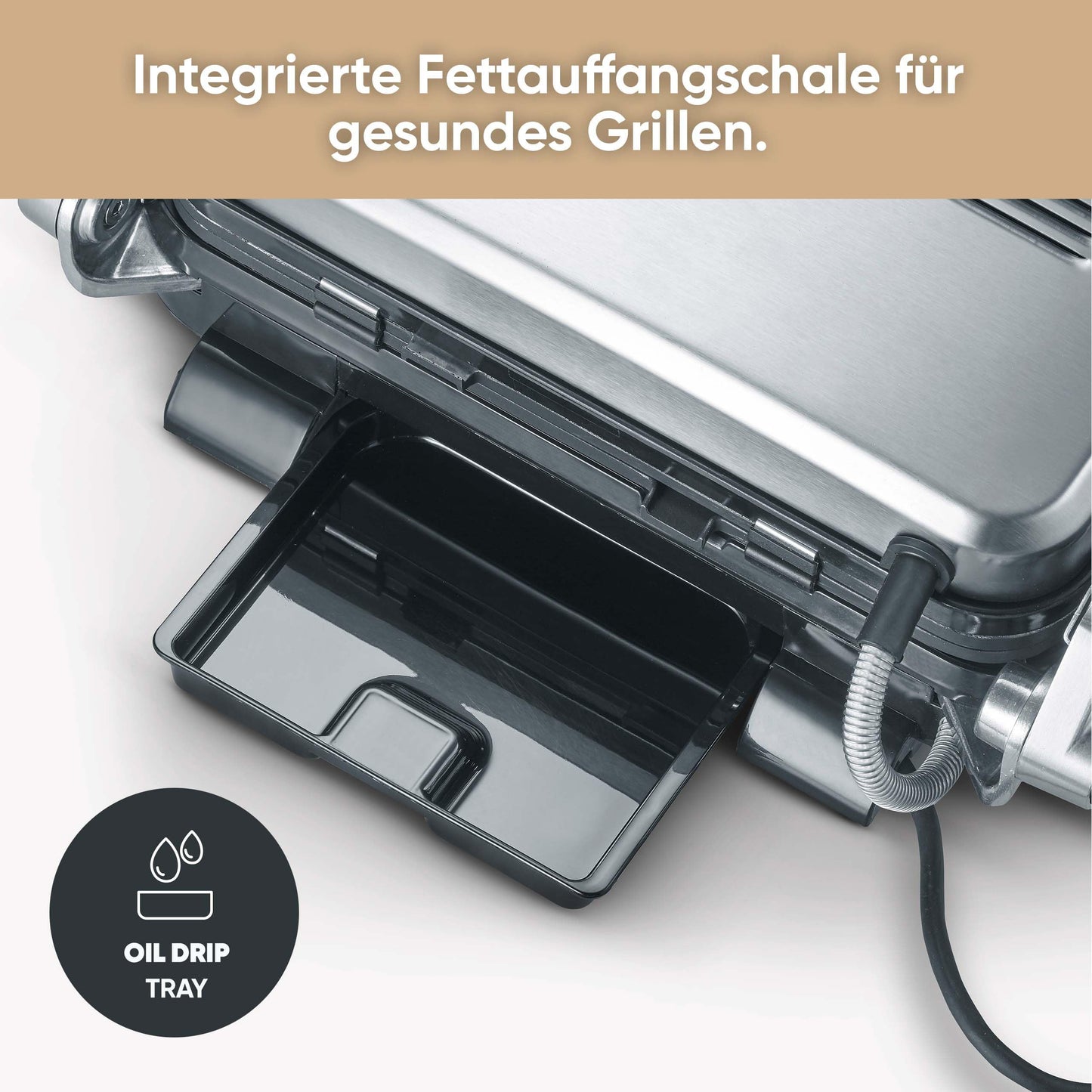 SEVERIN Kontaktgrill für Sandwiches, Steak und als Panini Grill, antihaftbeschichteter Sandwich Maker für fettfreies Grillen, 800 W, metallic grau/schwarz, KG 2394