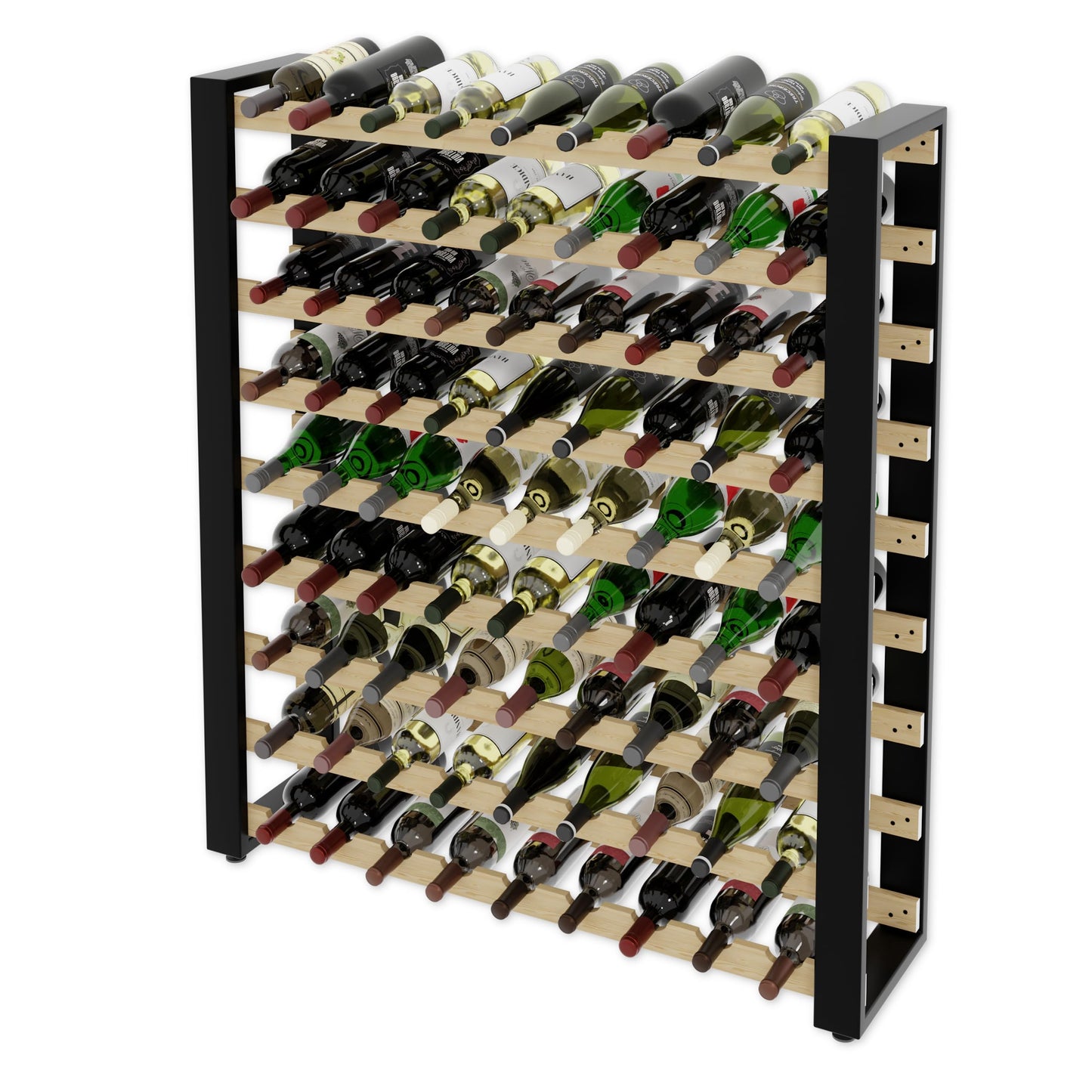 Lenmar RW Series Wooden Wine Rack for Bottles, Loft, Bottles, Wine, Bottle Rack, Cellar Rack, Shelves, Bottle Holder, Wine Stand, etc. (Loft 135, 204 x 104 x 27, 135 Bottles)