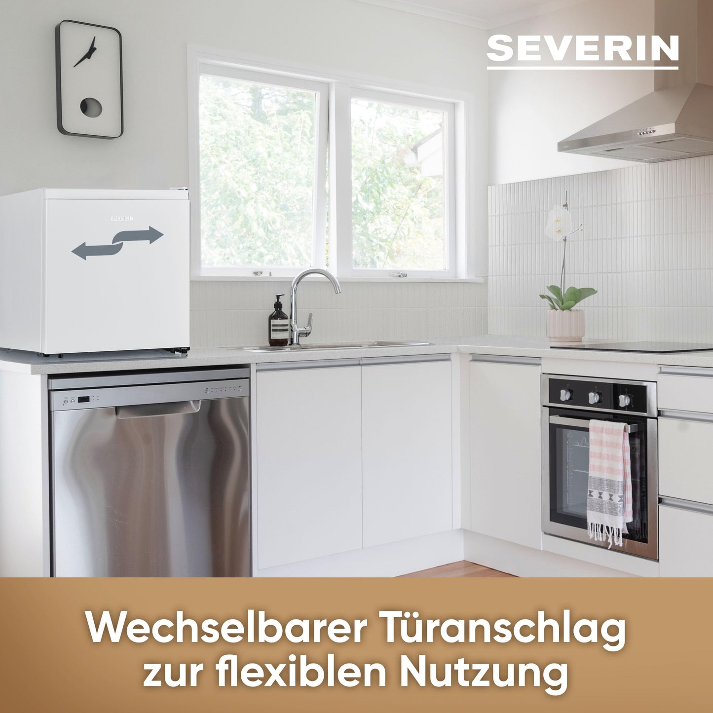 SEVERIN KB 8884 Cool Box with Cold Compartment, Ample Storage Space, Very Quiet, Interchangeable Door Hinge, 45 L Net Capacity, White