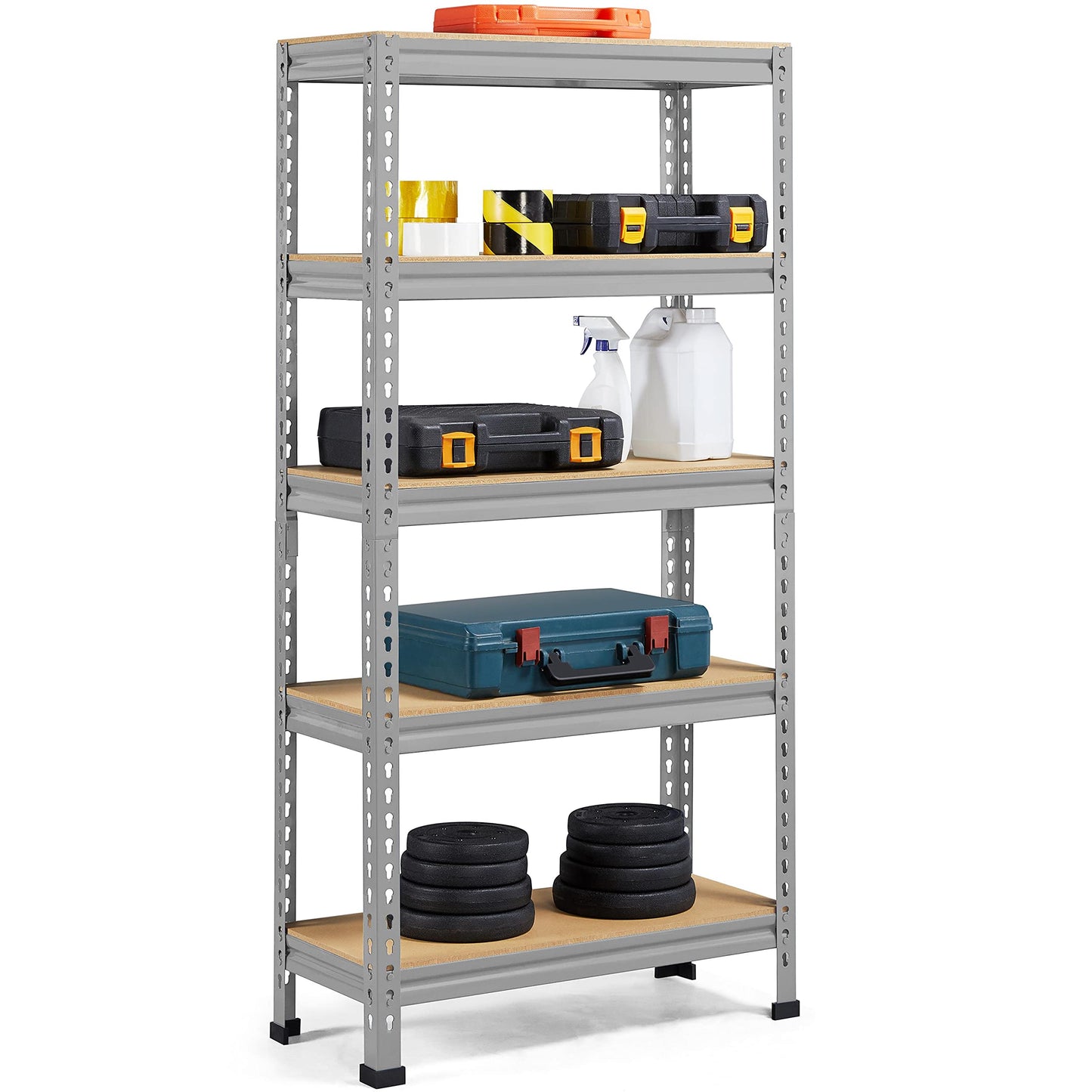 Yaheetech Storage Shelf Heavy-Duty Shelving 150 x 70 x 30 cm 5 MDF Shelves Workshop Shelving Unit 750 kg