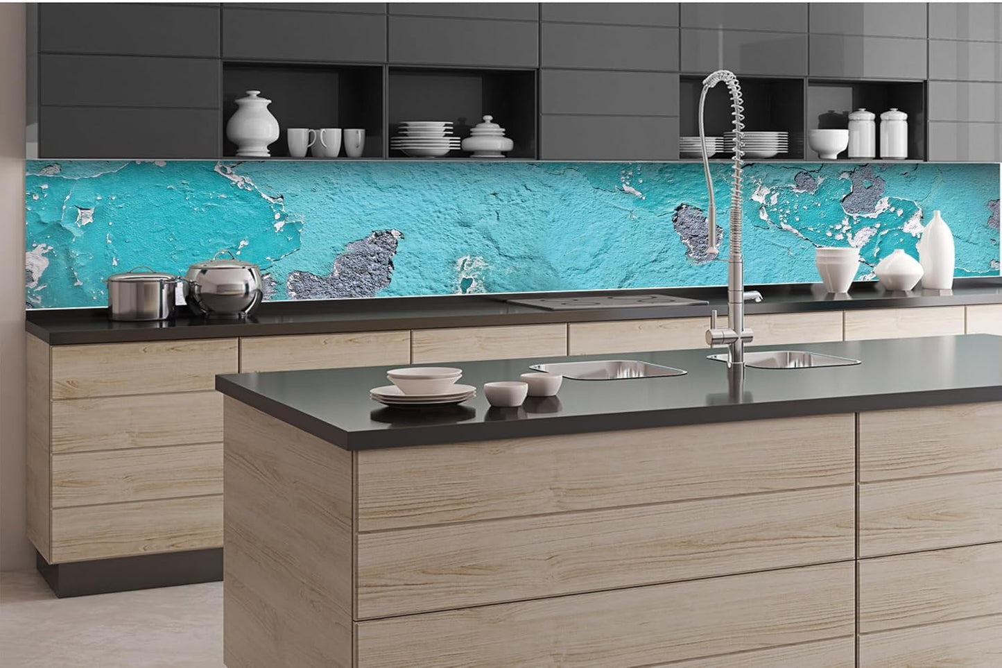 Dimex Kitchen Back Wall Film Self-Adhesive Fresco 350 x 60 cm Adhesive Film, Decorative Film, Splash Guard for Kitchen Made in EU