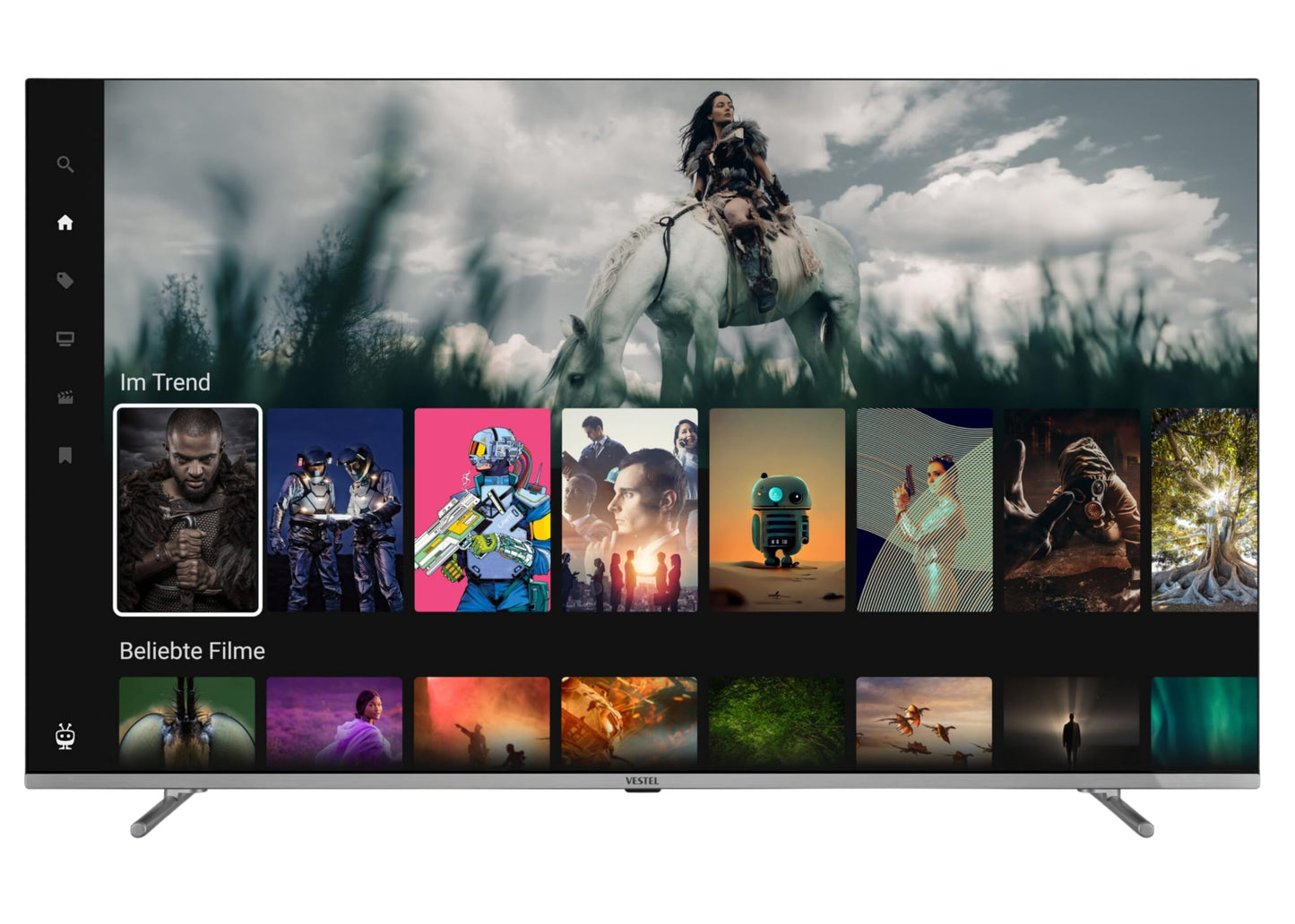 Vestel Fernseher 50 Zoll Smart TV Powered by TiVo, 4K UHD Fernseher mit Dolby Vision HDR, Dolby Atmos und integriertem Triple-Tuner, LED TV 50UT9740 schwarz