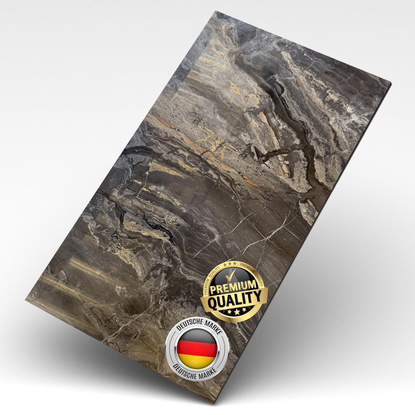 AS Country Stone, Marble Look, Wall Panels, 60 x 120 cm, Polyvinyl Chloride (PVC) Wall Cladding, Made of Plastic, Panels for Kitchen, Bathroom and More, Kitchen Back Wall Panel Light Concrete