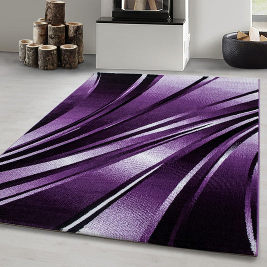 Carpetsale24 Teppich Wohnzimmer Moderne Abstrakt Wellen Design Schwarz - Grau - Weiß 160 x 230 cm - Kurzflor Schlafzimmer Pflegeleicht Extra Weich - Flauschig Waschbar Esszimmer Küche