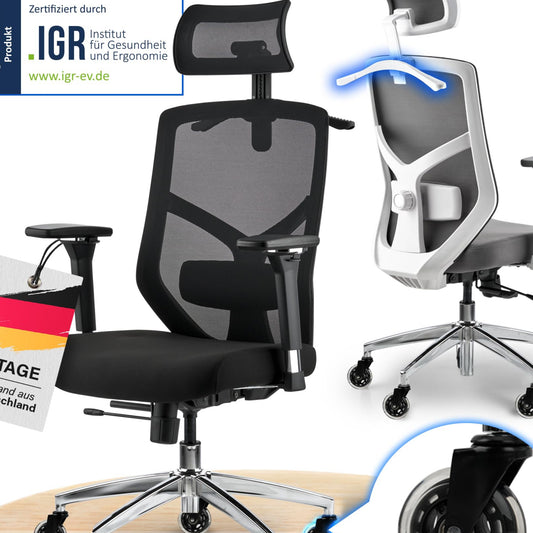 Ergonomic Office Chair [Test Winner] Scratch-Free Wheels Breathable Ergonomic Desk Chair Office Chair 150 kg Load Capacity Computer Chair Swivel Chair Home Office Chair Ergonomic