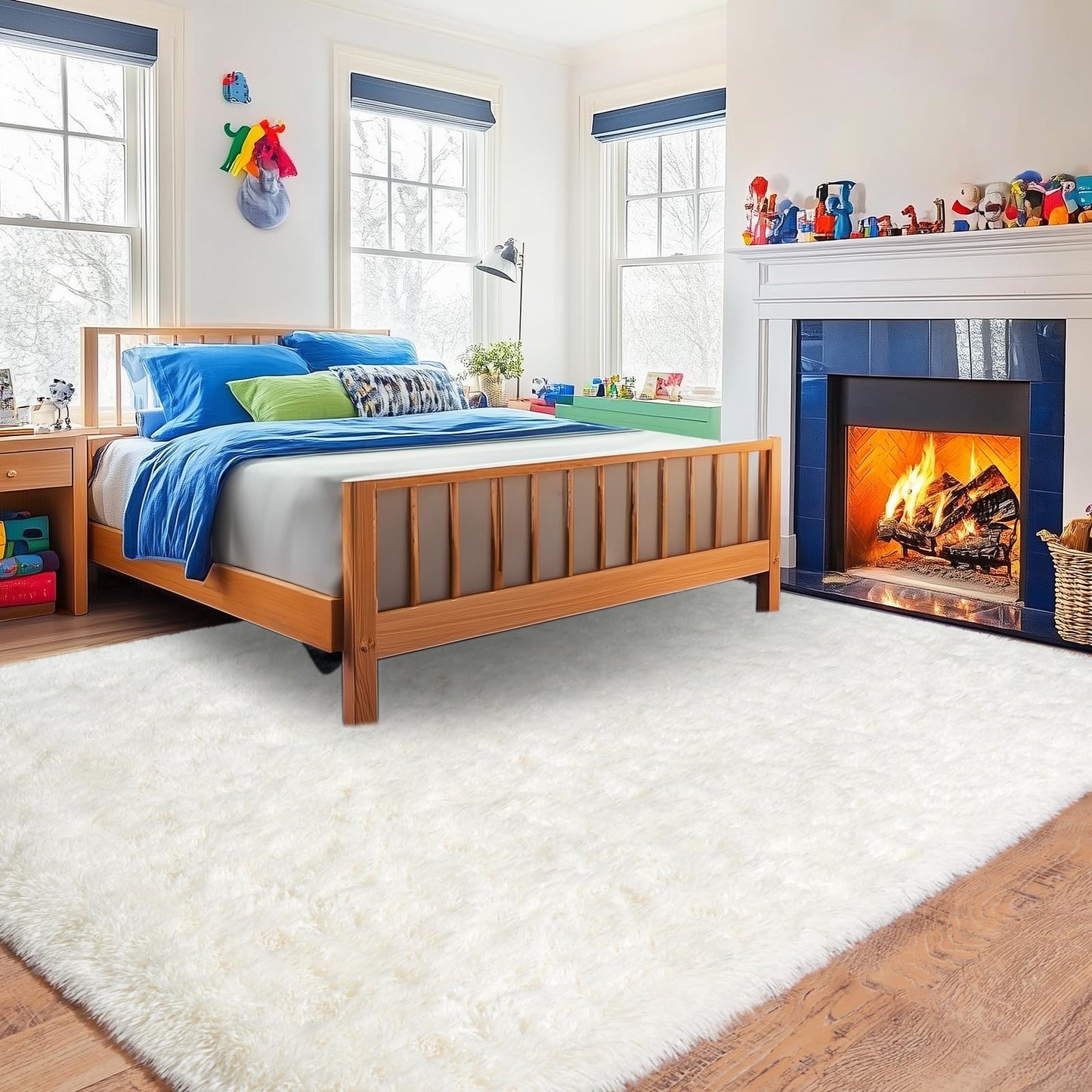 BSGIFT High Pile Rug, Grey, 160 x 230 cm, Shaggy Long Pile Fluffy Rug, Living Room, Modern Living Room Rug, Bed Rug, High-Pile Carpet, Non-Slip for Bedroom, Children's Room