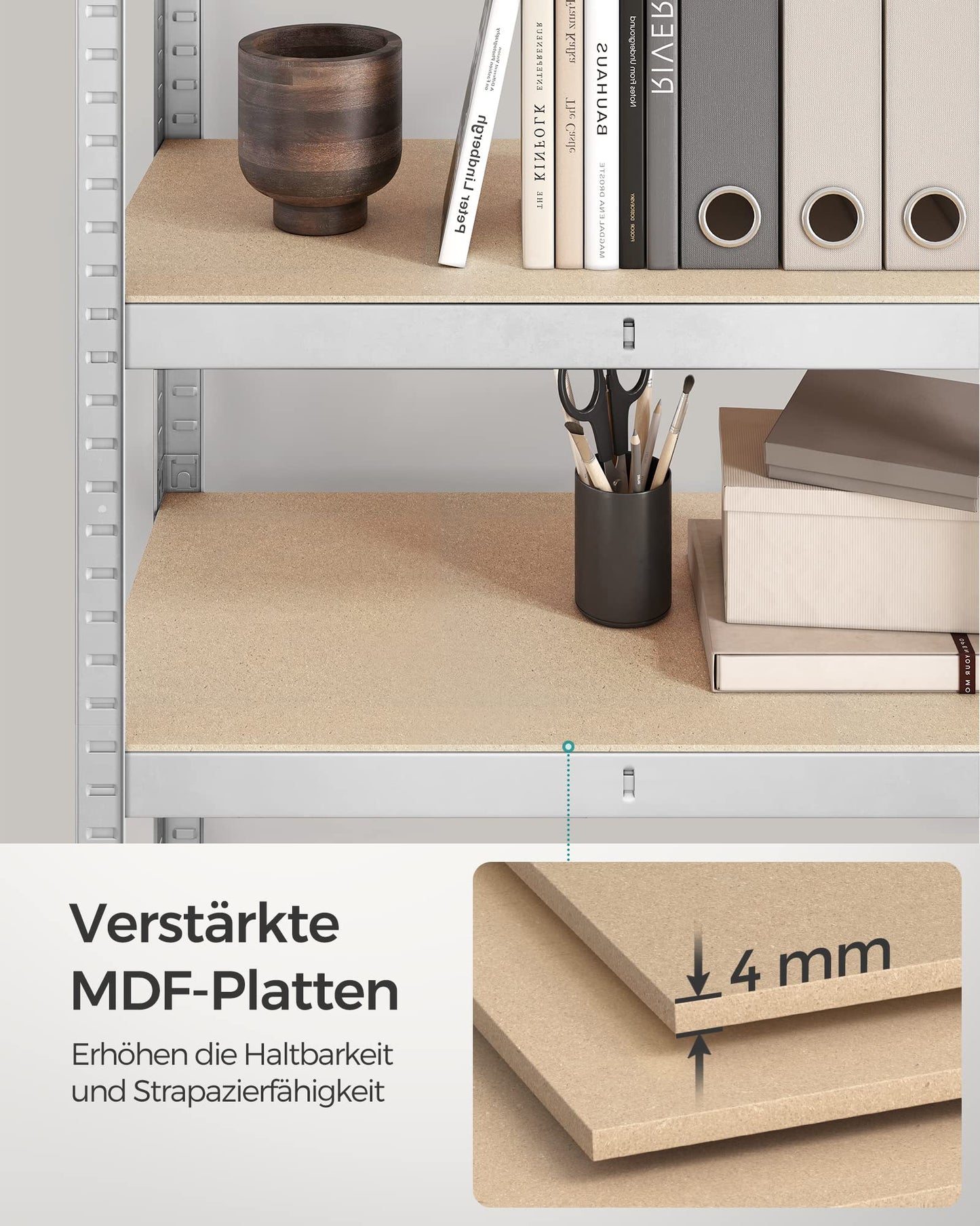 SONGMICS Heavy Duty Shelving Unit Set of 2 Cellar Shelves Storage Shelves 40 x 80 x 160 cm Shelf with Steel Frame Maximum Load 520 kg 4 Adjustable Shelves Silver GLR044E02