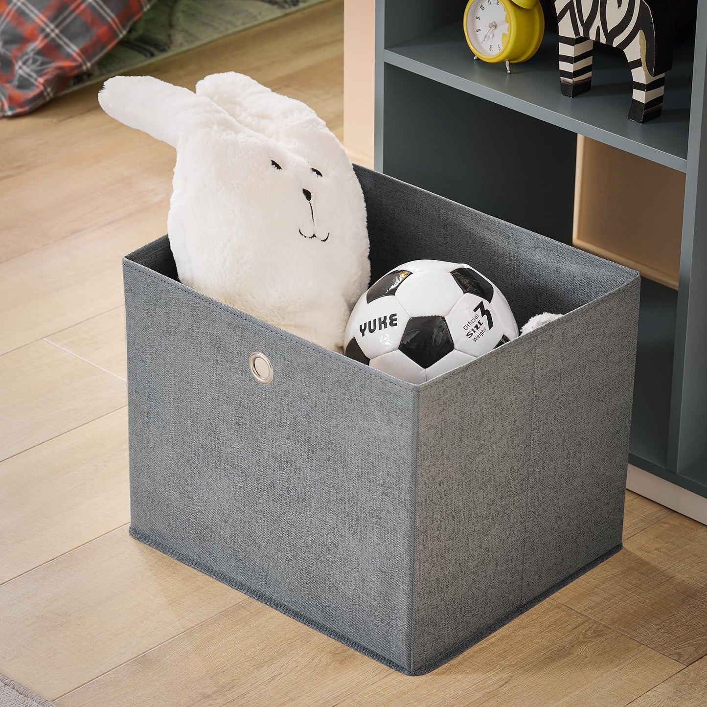 SoBuy KMB40-W Children's Wardrobe with 3 Hooks Children's Wardrobe Children's Wardrobe with Boxes Clothes Rack Children's Shelf Children's Room White 97 x 108 x 35 cm