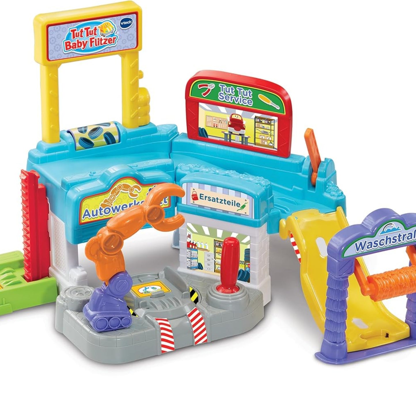 VTech TUT TUT Baby Speedster Car Workshop - Interactive Workshop with Robot Arm and Many Playing Options - For Children Aged 1-5 Years