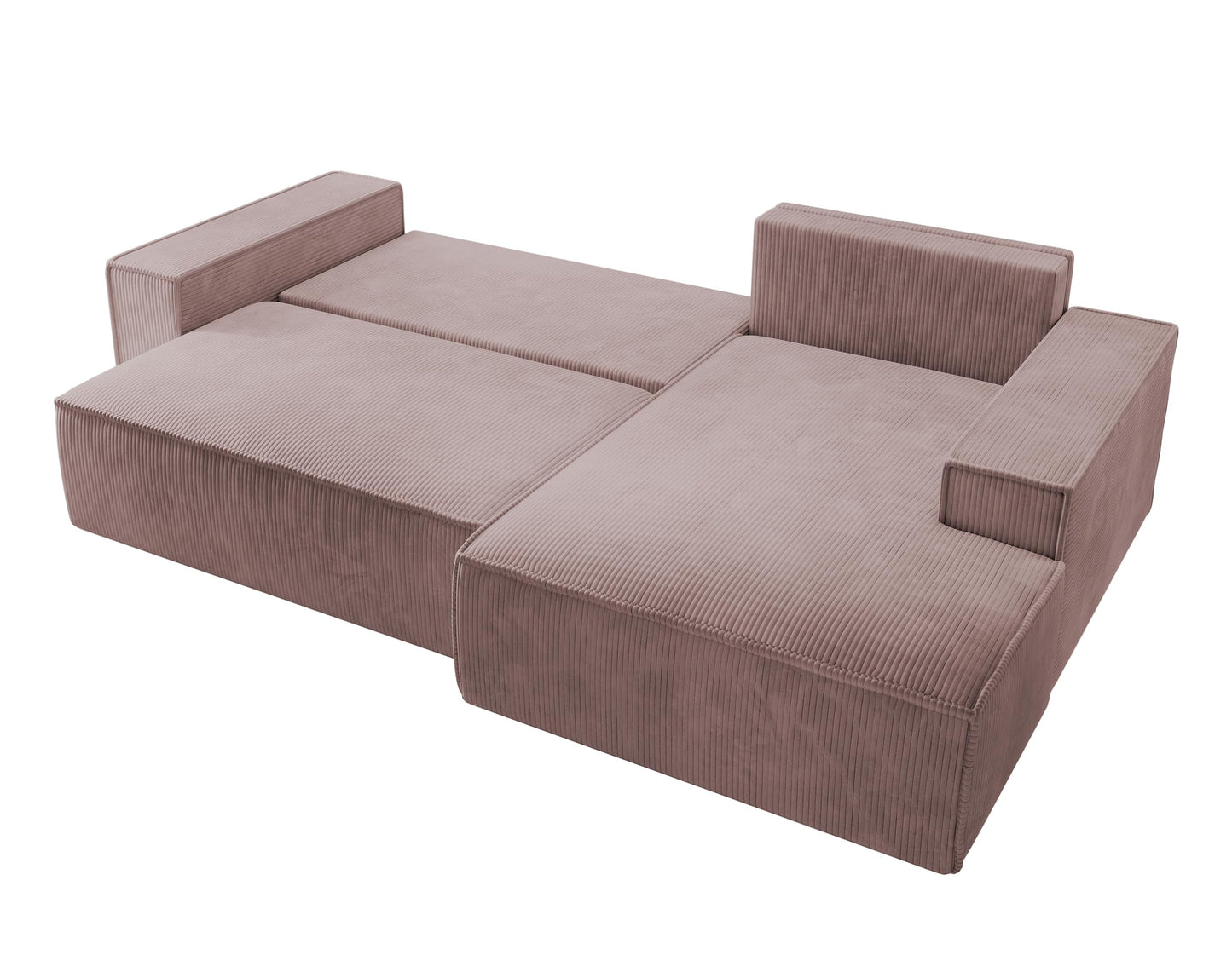 Selsey Sofa Corner Sofa Bed Couch with Storage Space Sleep Function Easy Care Polyurethane Foam L Shape Right Farese Beige Corduroy Look