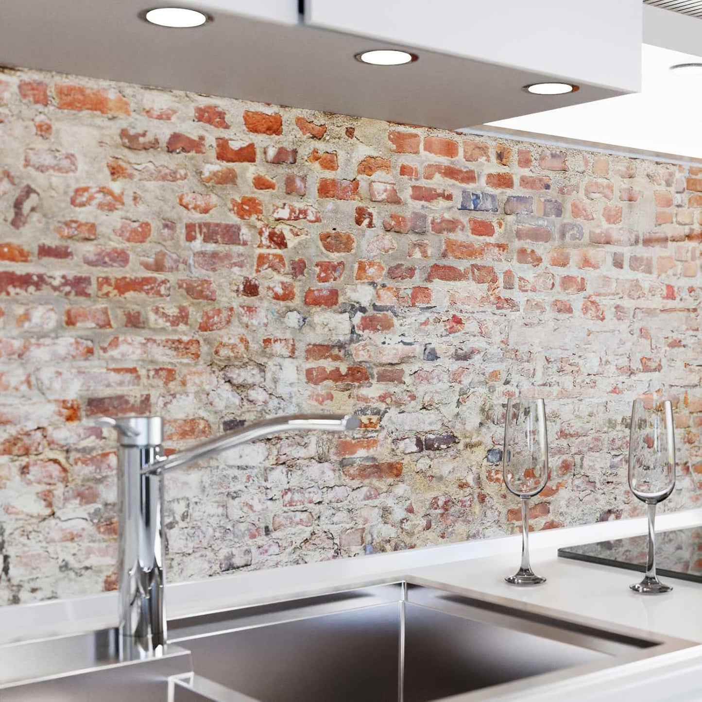 danario Self-Adhesive Kitchen Splashback, Matt, Kitchen Splash Guard, Reinforced Polyethylene Terephthalate (PET) Film, 0.37 mm, Concrete, 60 x 60 cm