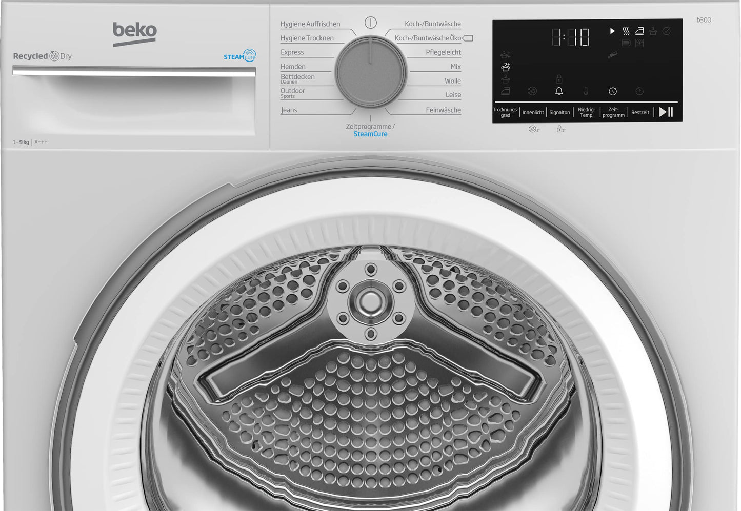 Beko BM3T38210W1 Heat Pump Dryer, Tumble Dryer, 8 kg, Suitable for Allergy Sufferers, Hygiene Drying & Refreshing Hygiene, 15 Programmes, Express, White