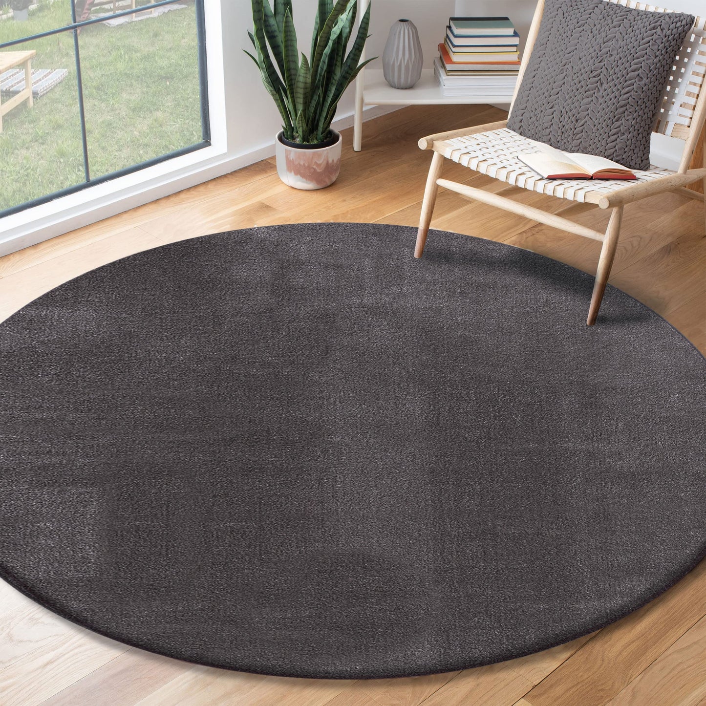the carpet Relax Rug, Modern, Fluffy, Short Pile, Non-Slip Underside, Washable up to 30°C, Super-Soft, Fur Look, Anthracite, 160 x 220 cm