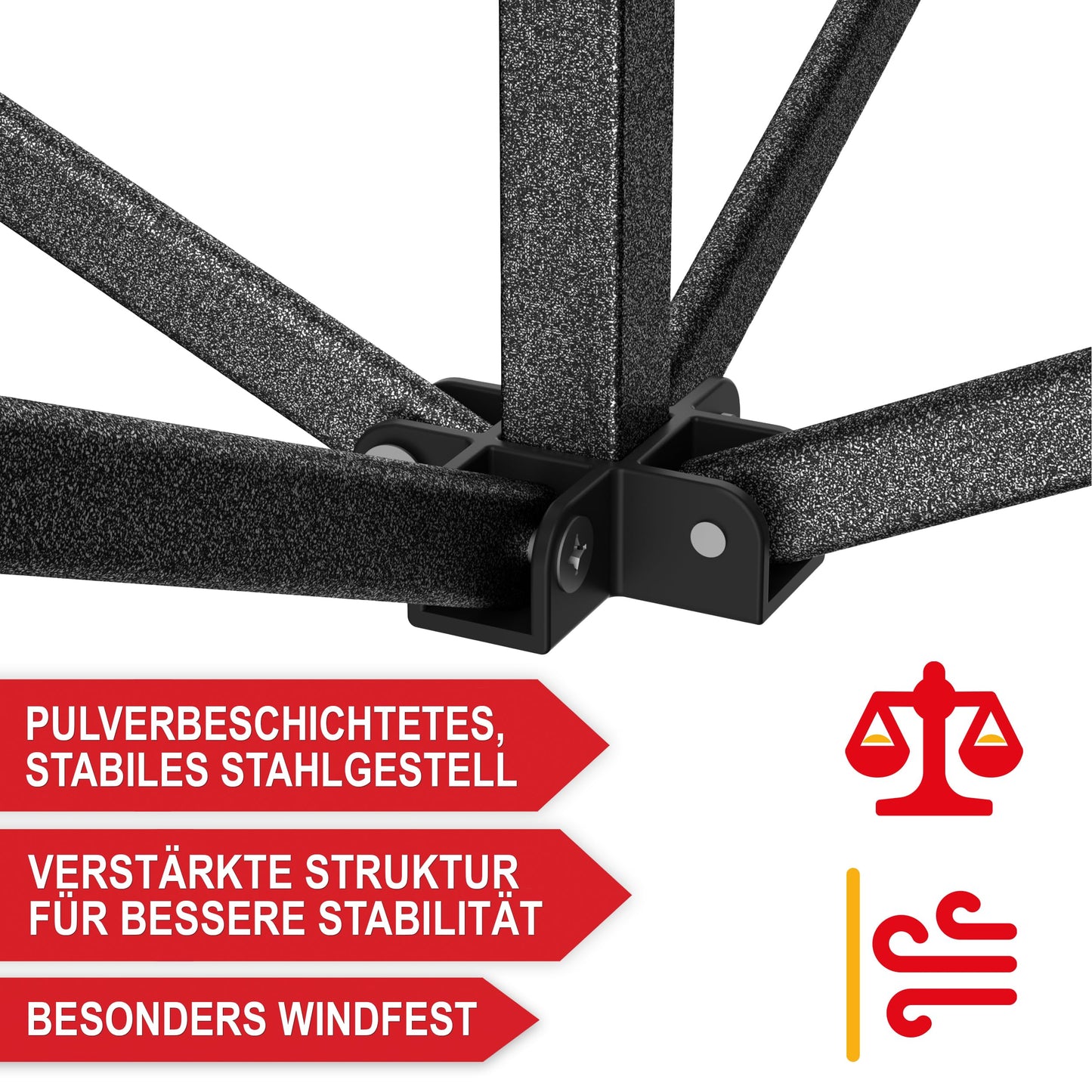 Gazebo - 3 x 3 m - Large Entrance - Waterproof - Pop Up Frame - Side Walls with 3 x 3 Windows - Additional with Bag - Foldable Outdoor Gazebo Folding Gazebo (Grey)