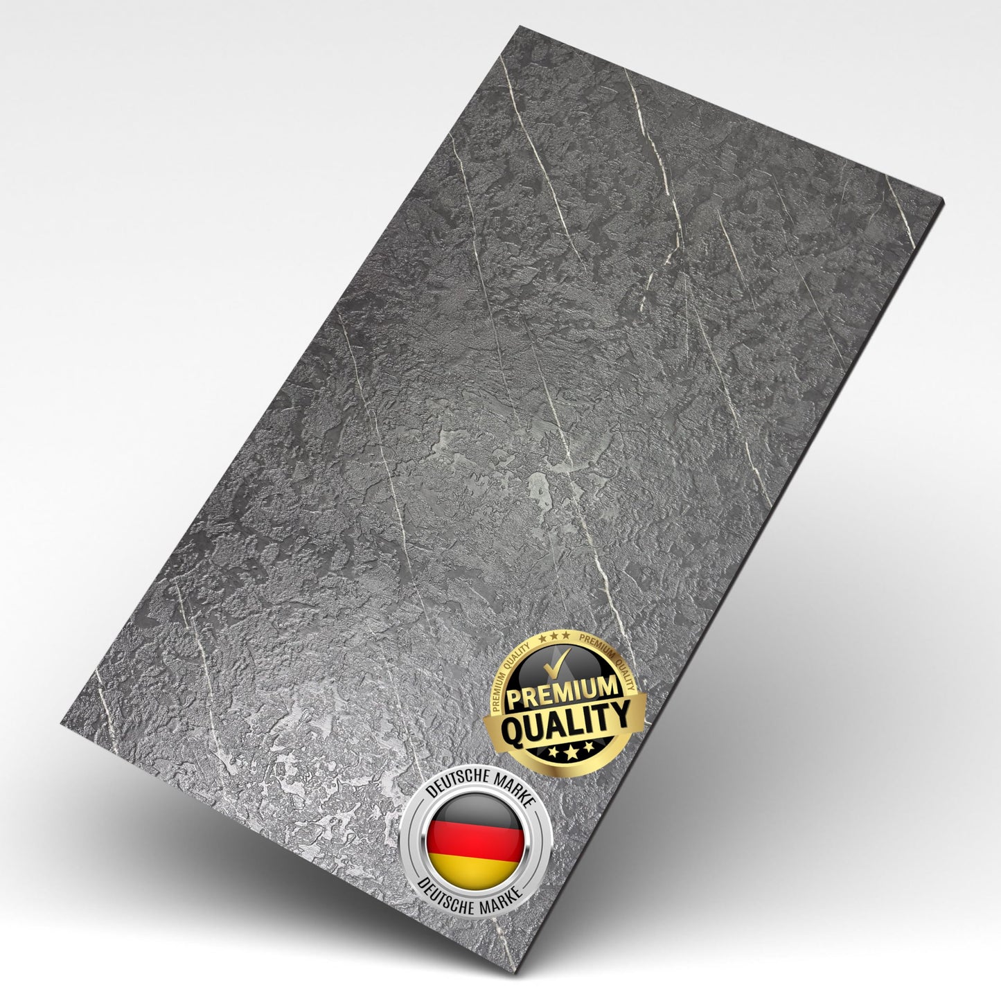 AS Country Stone, Marble Look, Wall Panels, 60 x 120 cm, Polyvinyl Chloride (PVC) Wall Cladding, Made of Plastic, Panels for Kitchen, Bathroom and More, Kitchen Back Wall Panel Light Concrete