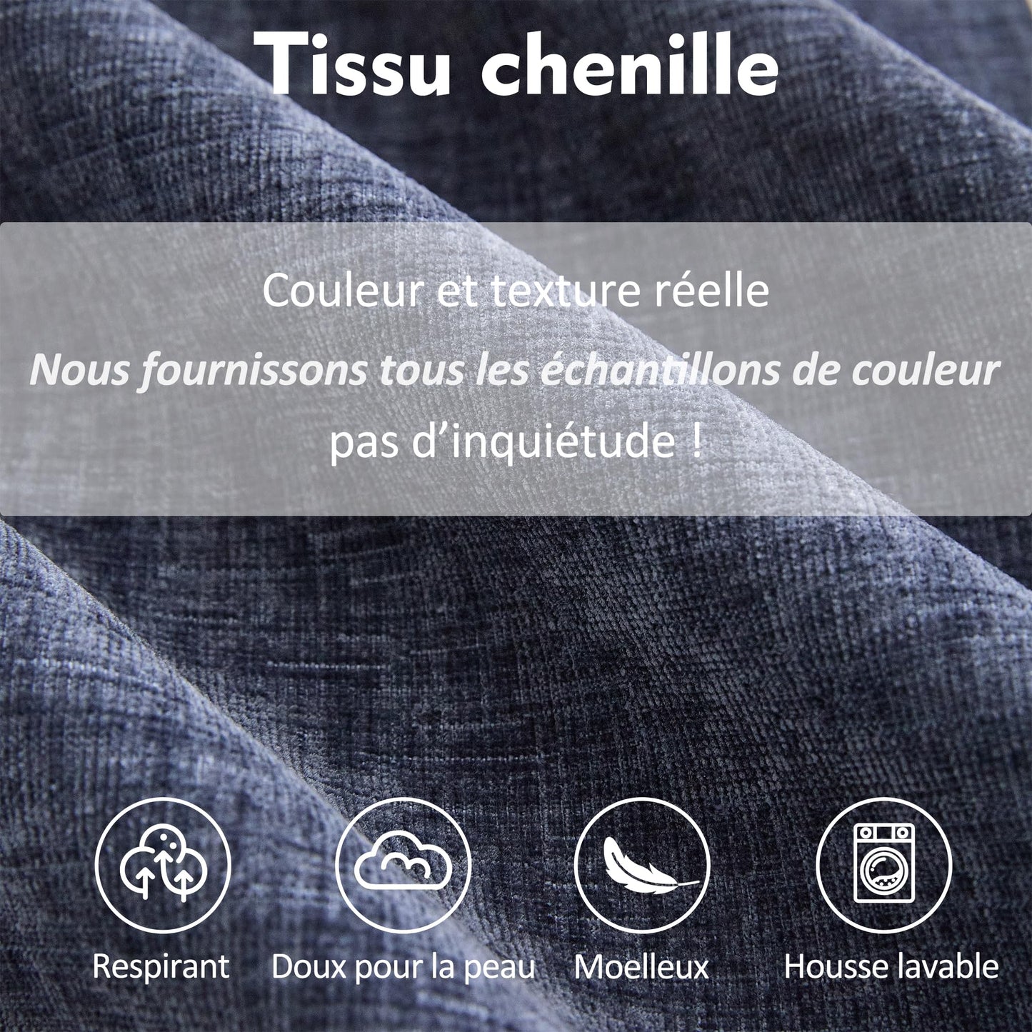 Litbird U-förmiges modulares Sofa 3-Sitzer Ecksofa mit Hocker, tiefes Sitzdesign, Cloud Couch für Wohnzimmer(Hellbraun)