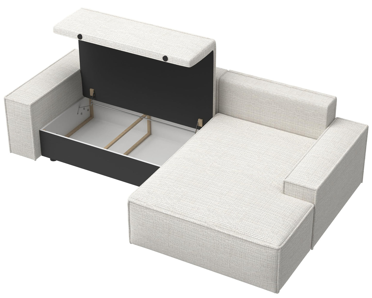 Selsey Sofa Corner Sofa Bed Couch with Storage Space Sleep Function Easy Care Polyurethane Foam L Shape Right Farese Beige Corduroy Look