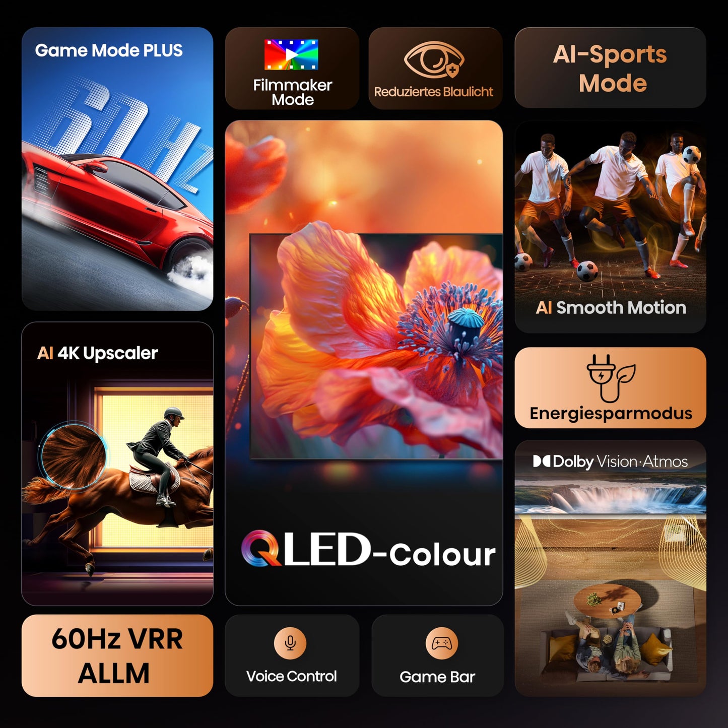 Hisense 43E7Q 43 Inch 4K UHD QLED, Smart TV, Game Mode Plus, Filmaker Mode, Dolby Vision Atmos, HDR10, HLG, HDR Immersive, AI 4K Upscaler, Dolby MS12, DTS X, Voice Control [2025]