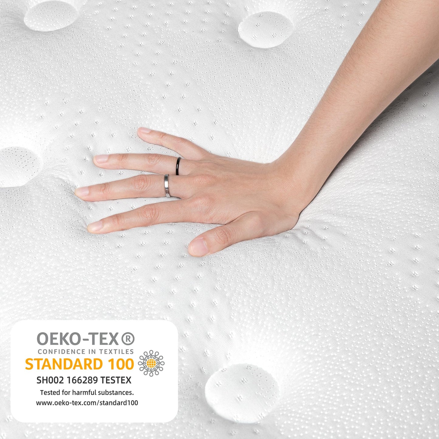 TeQsli Gel Pocket Spring Mattress 180 x 200 cm 25 cm Height 9-Zone Mattress H3 H4 Hardness Orthopaedic & Ergonomic Spring Mattress with Gel Memory Foam, Oeko-Tex & CertiPUR Certified