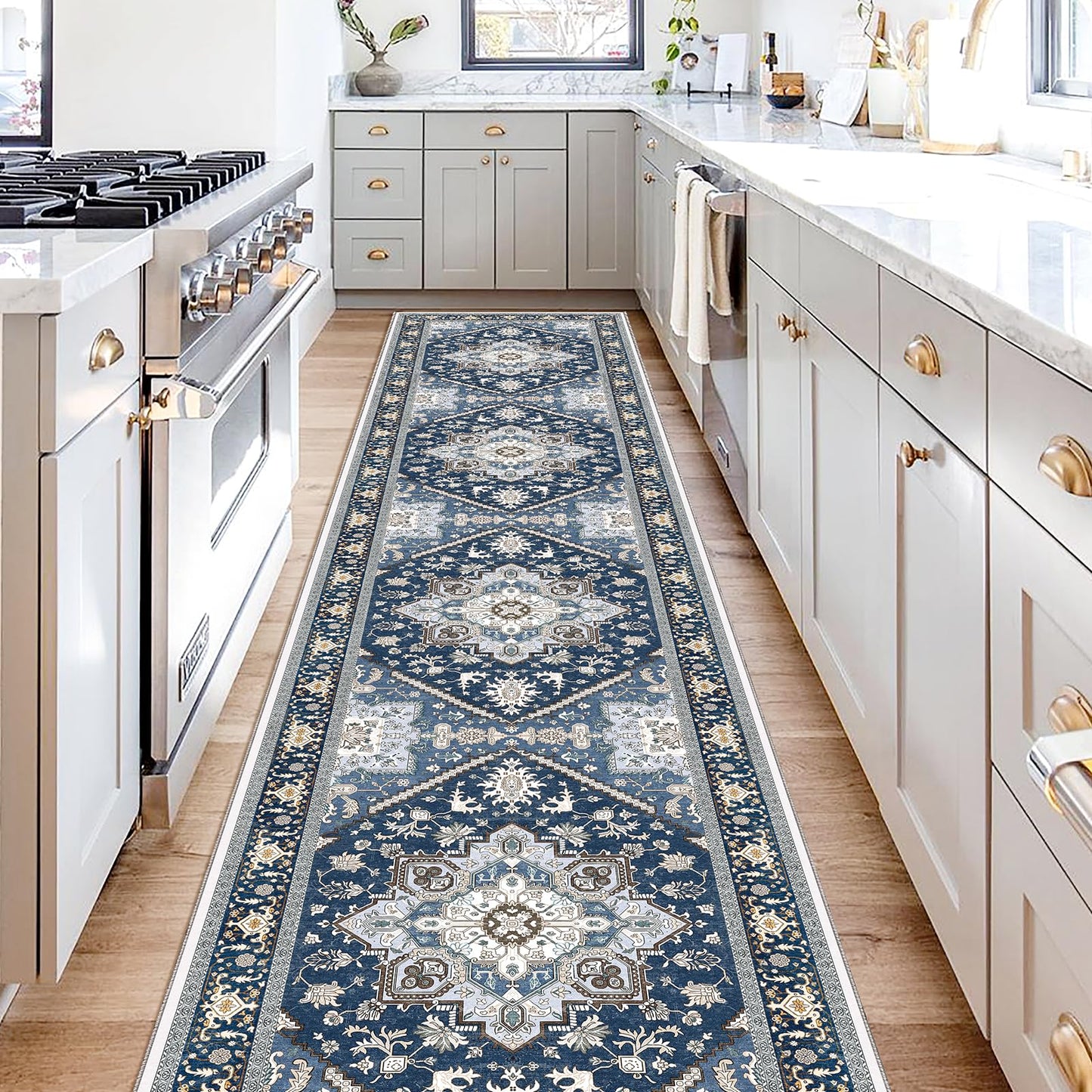 OPPODREAM Soft Area Rugs 4x6, Low-Pile Washable Rugs 4x6 with Non Slip Backing, Faux Cashmere 4 x 6 Throw Carpet, Purple