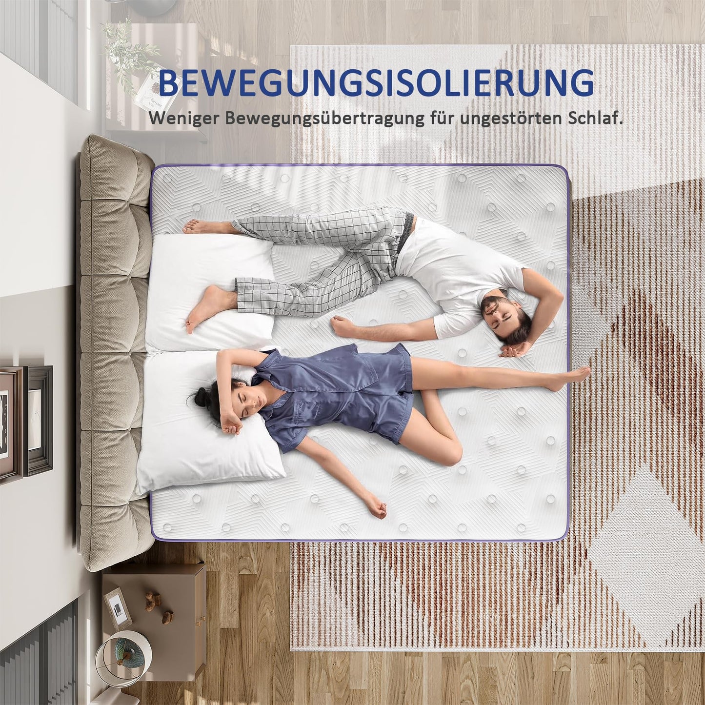 Moziel 180 x 200 cm Mattress, 26 cm Height, H3, Oeko-Tex Certified, Gel Memory Foam Hybrid, Pocket Spring, Breathable, Medium Firm, Pressure Relief, Barrel Pocket Spring Mattress Packed in Box