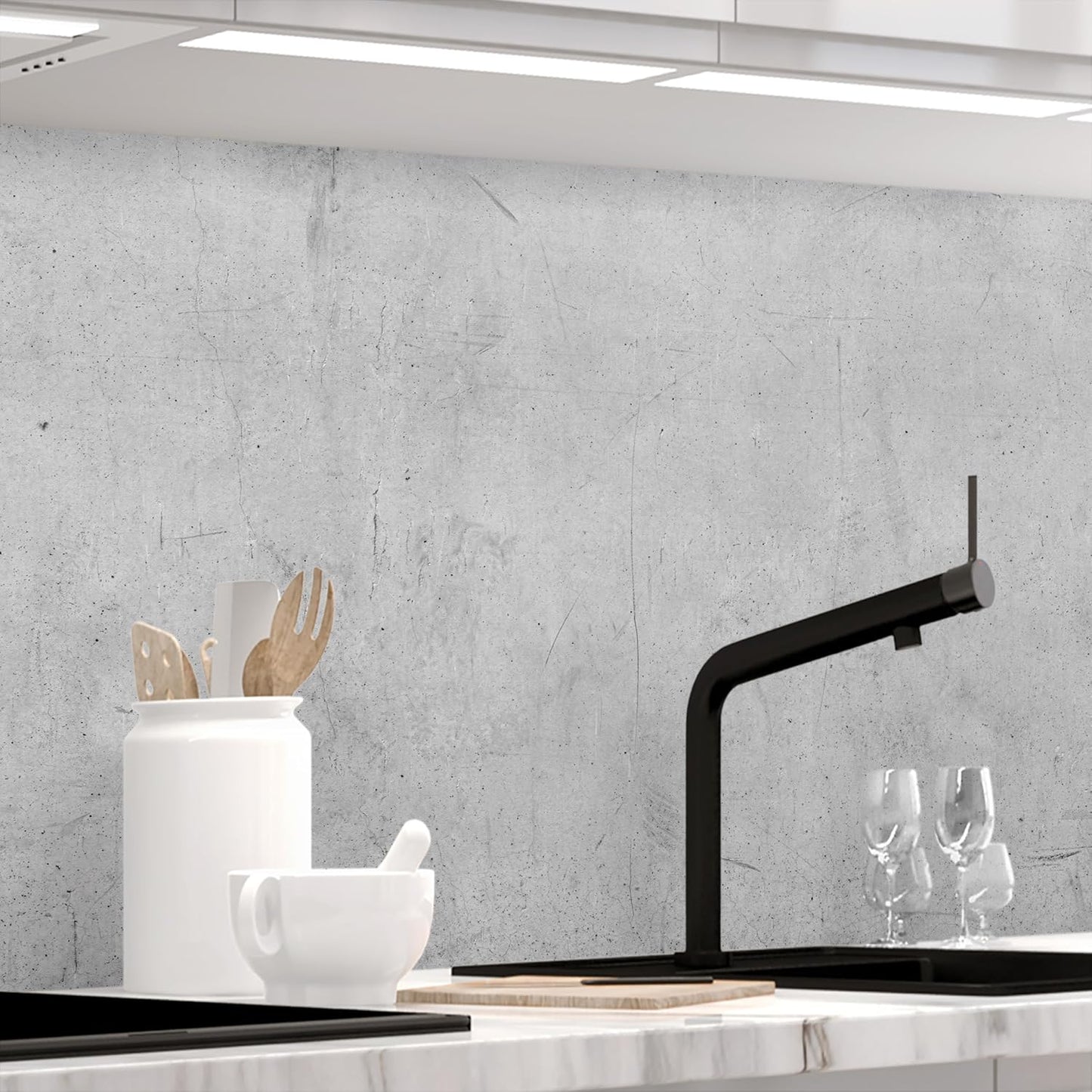 StickerProfis Self-Adhesive Kitchen Splashback, Matt Look, Slate, 1.8 mm, Stiffened, All Surfaces, Hard Polyethylene Terephthalate (PET) Material, Premium 60 x 80 cm