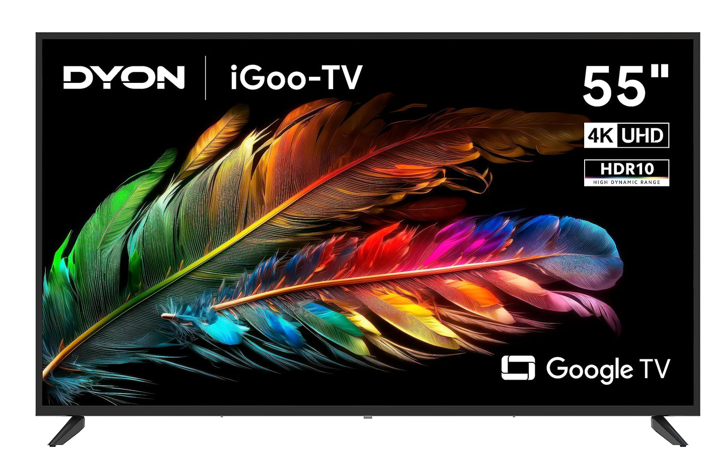 DYON iGoo-TV 50U-2 - 50 Inch (126 cm) 4K Ultra HD Smart TV with Google TV, HDR10, Triple Tuner (DVB-S2/C/T2), WiFi, Bluetooth, Google Assistant, Netflix, Prime Video, [2025 Model]