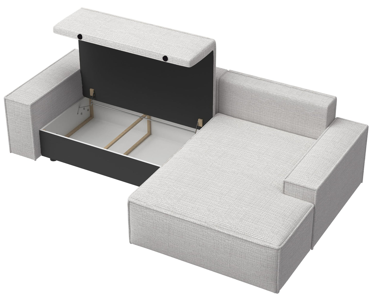 Selsey Sofa Corner Sofa Bed Couch with Storage Space Sleep Function Easy Care Polyurethane Foam L Shape Right Farese Beige Corduroy Look