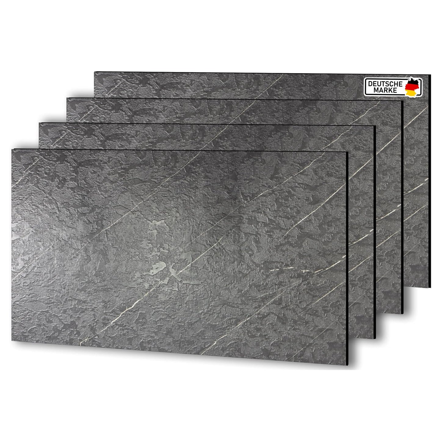 AS Country Stone, Marble Look, Wall Panels, 60 x 120 cm, Polyvinyl Chloride (PVC) Wall Cladding, Made of Plastic, Panels for Kitchen, Bathroom and More, Kitchen Back Wall Panel Light Concrete