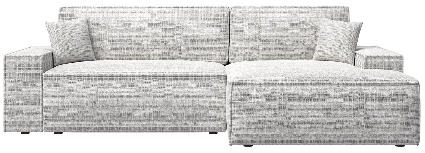 Selsey Sofa Corner Sofa Bed Couch with Storage Space Sleep Function Easy Care Polyurethane Foam L Shape Right Farese Beige Corduroy Look
