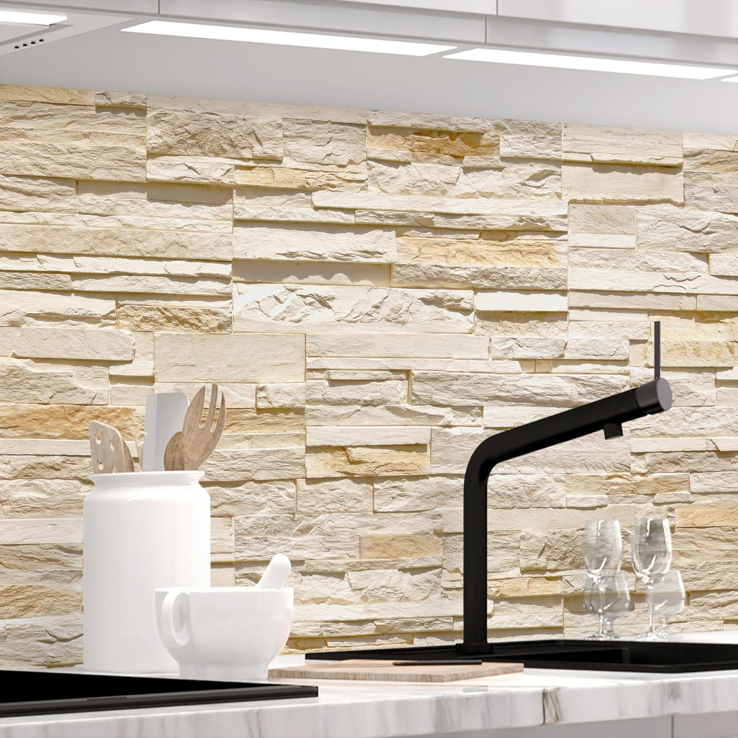 StickerProfis Self-Adhesive Kitchen Splashback, Matt Look, Slate, 1.8 mm, Stiffened, All Surfaces, Hard Polyethylene Terephthalate (PET) Material, Premium 60 x 80 cm