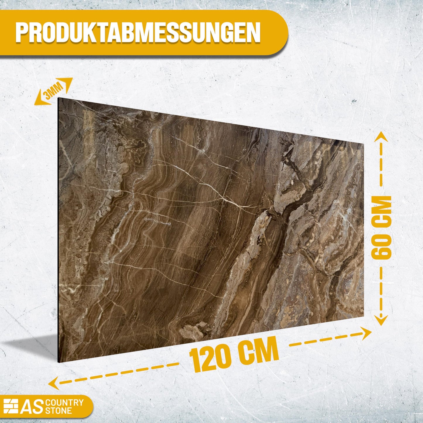 AS Country Stone, Marble Look, Wall Panels, 60 x 120 cm, Polyvinyl Chloride (PVC) Wall Cladding, Made of Plastic, Panels for Kitchen, Bathroom and More, Kitchen Back Wall Panel Light Concrete