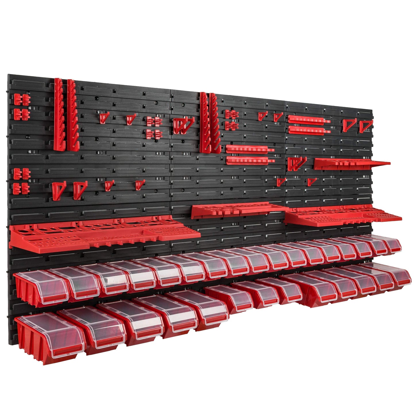 botle 178 x 78 cm Wall Shelf 30 Storage Boxes Lid Tool Holder Stacking Boxes Workbench
