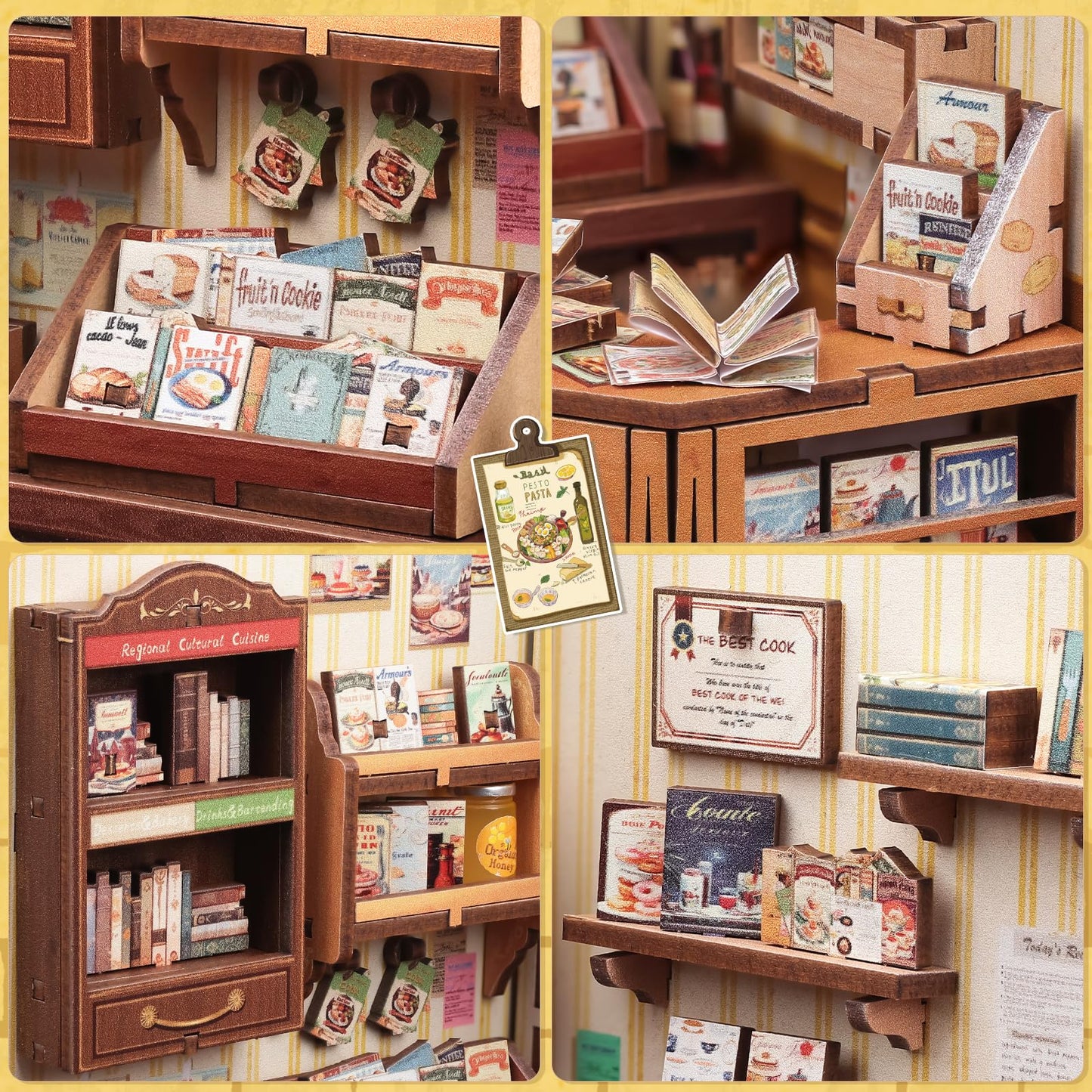 CUTEBEE Book Nook Kit – DIY Puppenhaus Häuser, Miniatur Haus Selber Bauen für Erwachsene, 3D-Holzpuzzle & Buchstütze | Kreatives Set für Bücherregal Dekor | Geschenk,199 PCS (Champs-Élysées Florist)
