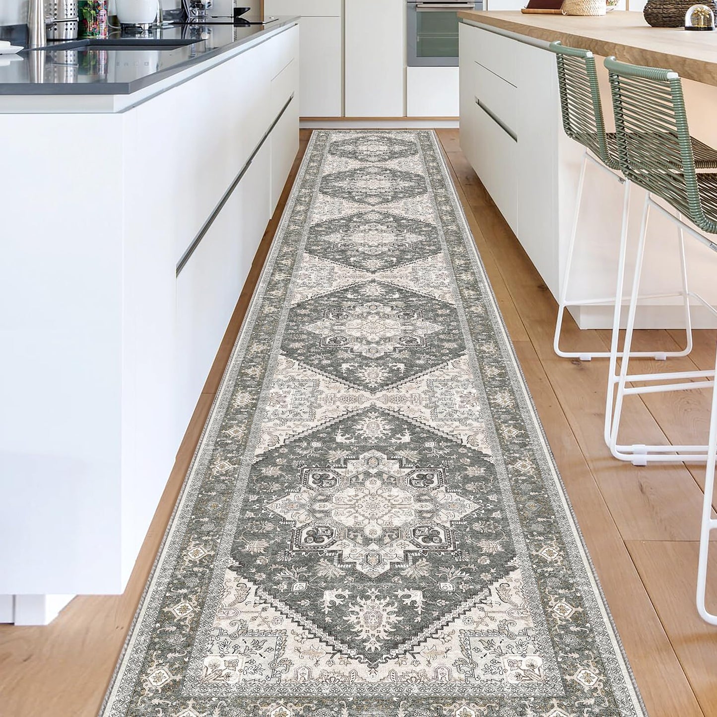 OPPODREAM Soft Area Rugs 4x6, Low-Pile Washable Rugs 4x6 with Non Slip Backing, Faux Cashmere 4 x 6 Throw Carpet, Purple