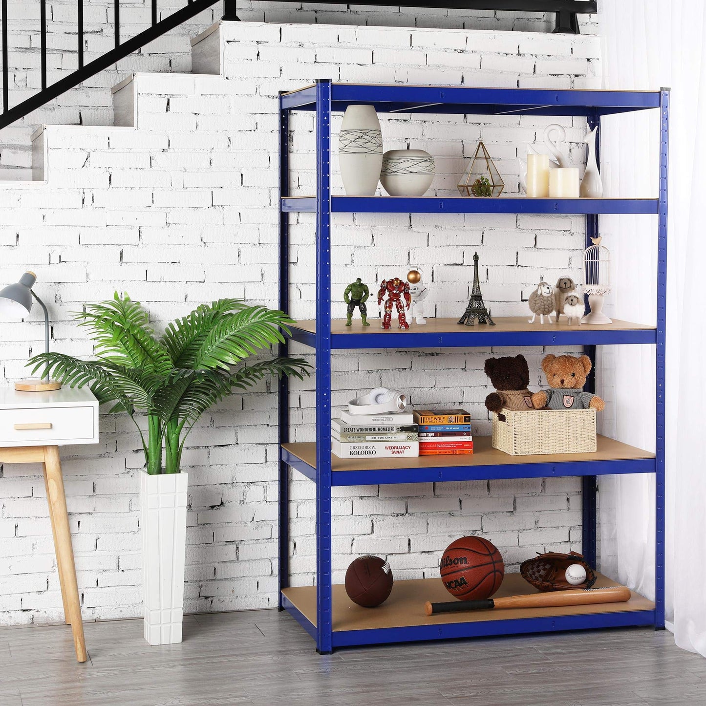 Yaheetech Heavy Duty Shelving Unit 180 x 120 x 60 cm 5 Shelves Metal Shelf Maximum Load 875 kg Cellar Shelving Unit Workshop Shelf