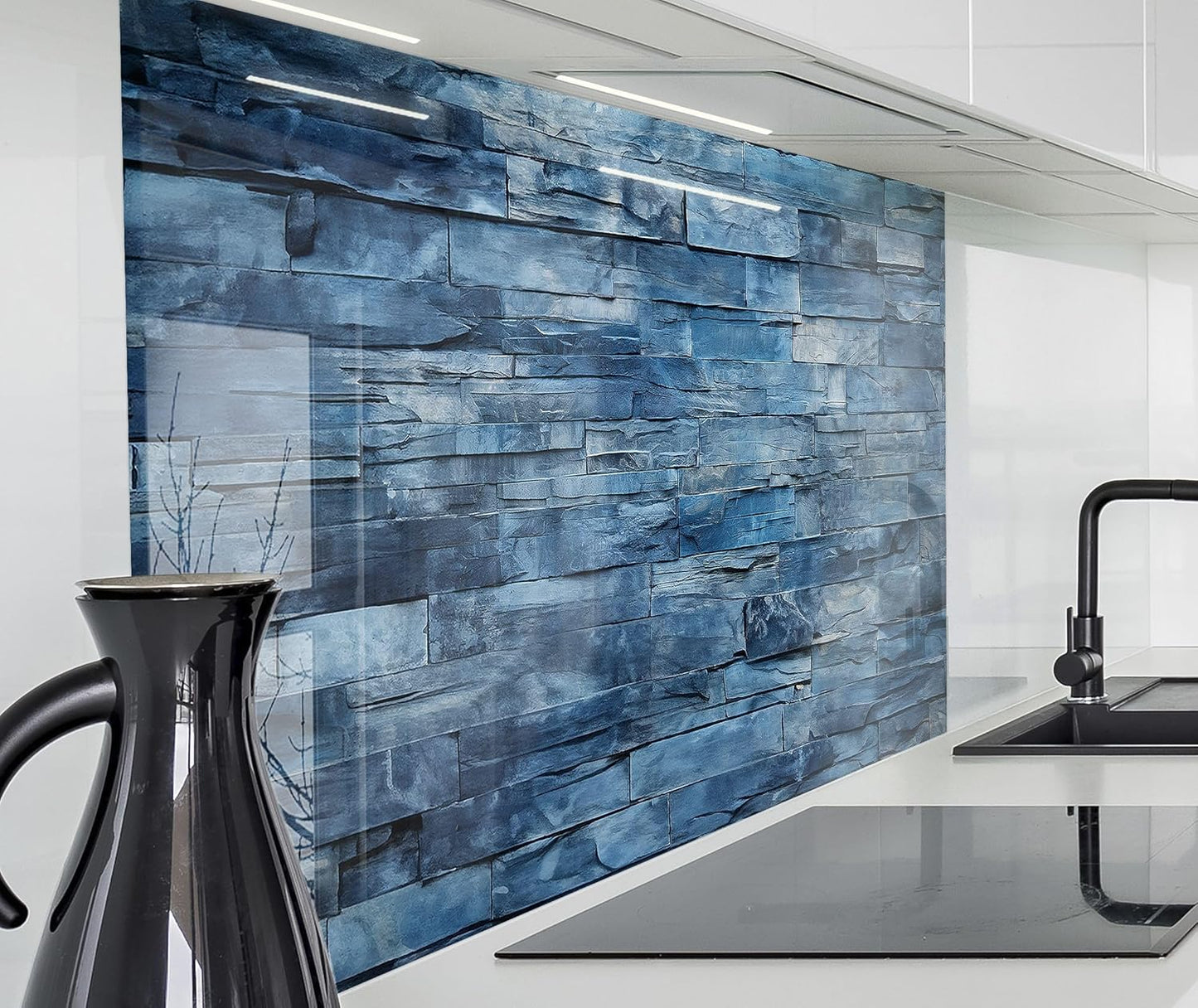 timalo Stove Splash Guard Wall Sink, Kitchen Back Wall Glass Look Acrylic Glass 2 mm Glass Back Wall Acrylic Glass Kitchen Panels Back Wall Protection Plate 60 x 40 cm Herbs Spices Text Guten Appetit